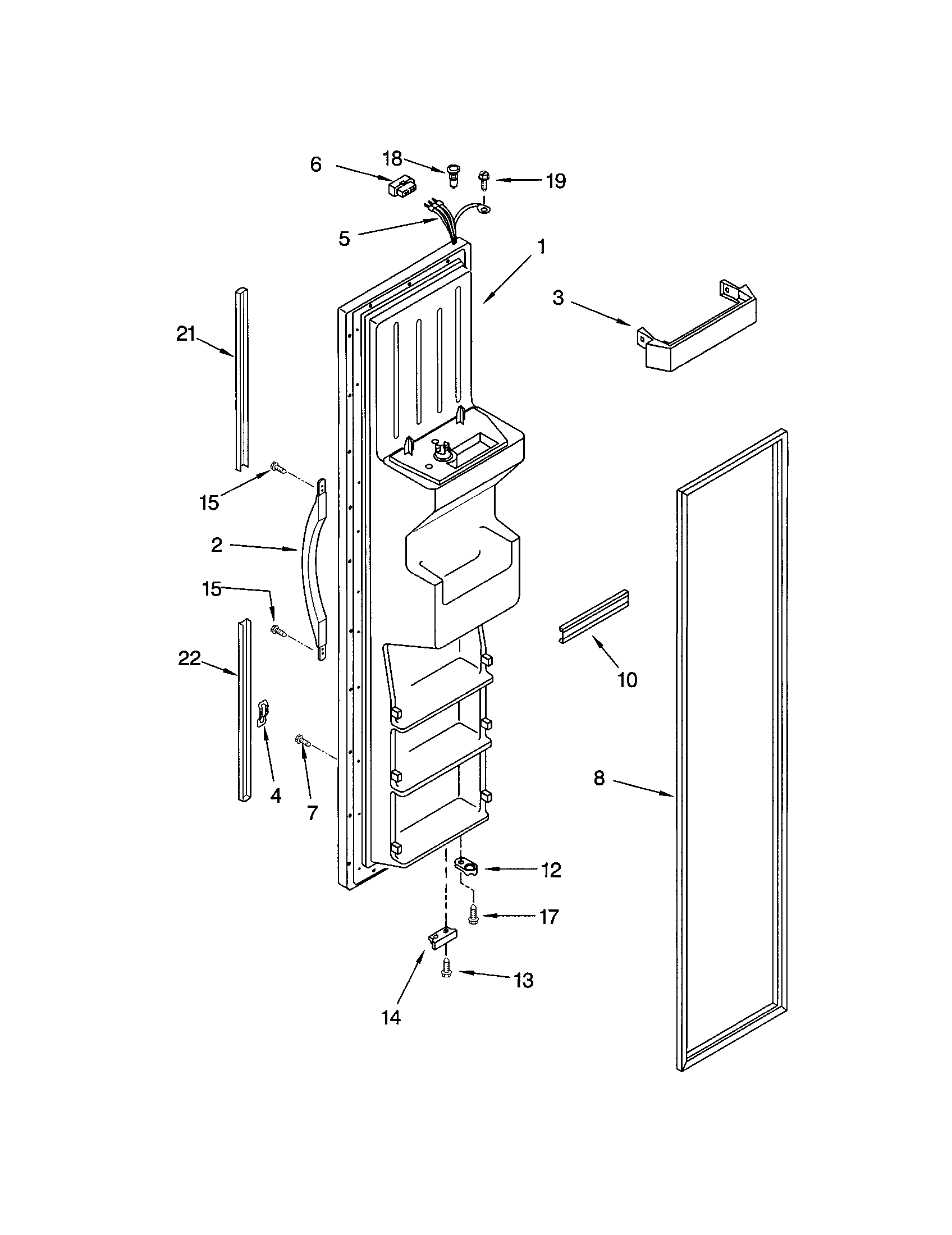 Kenmore 10653254202 freezer door diagram