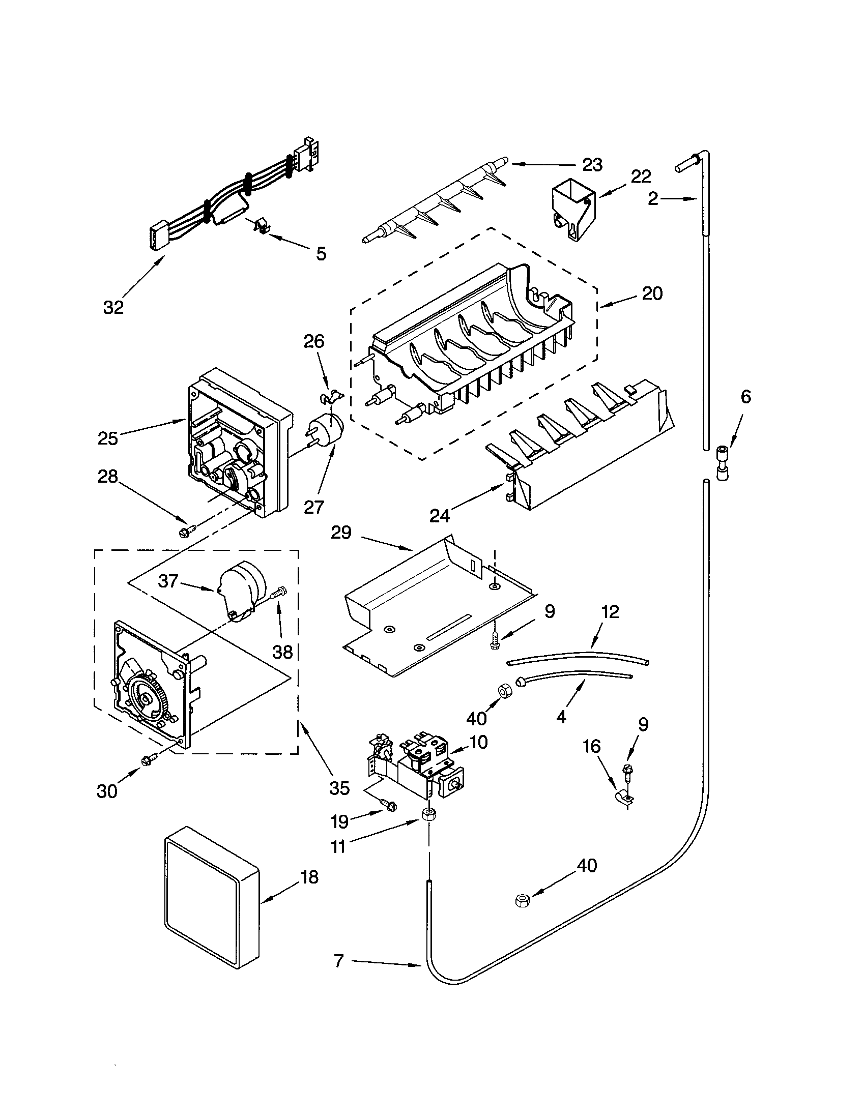 Kenmore 10653254202 icemaker diagram