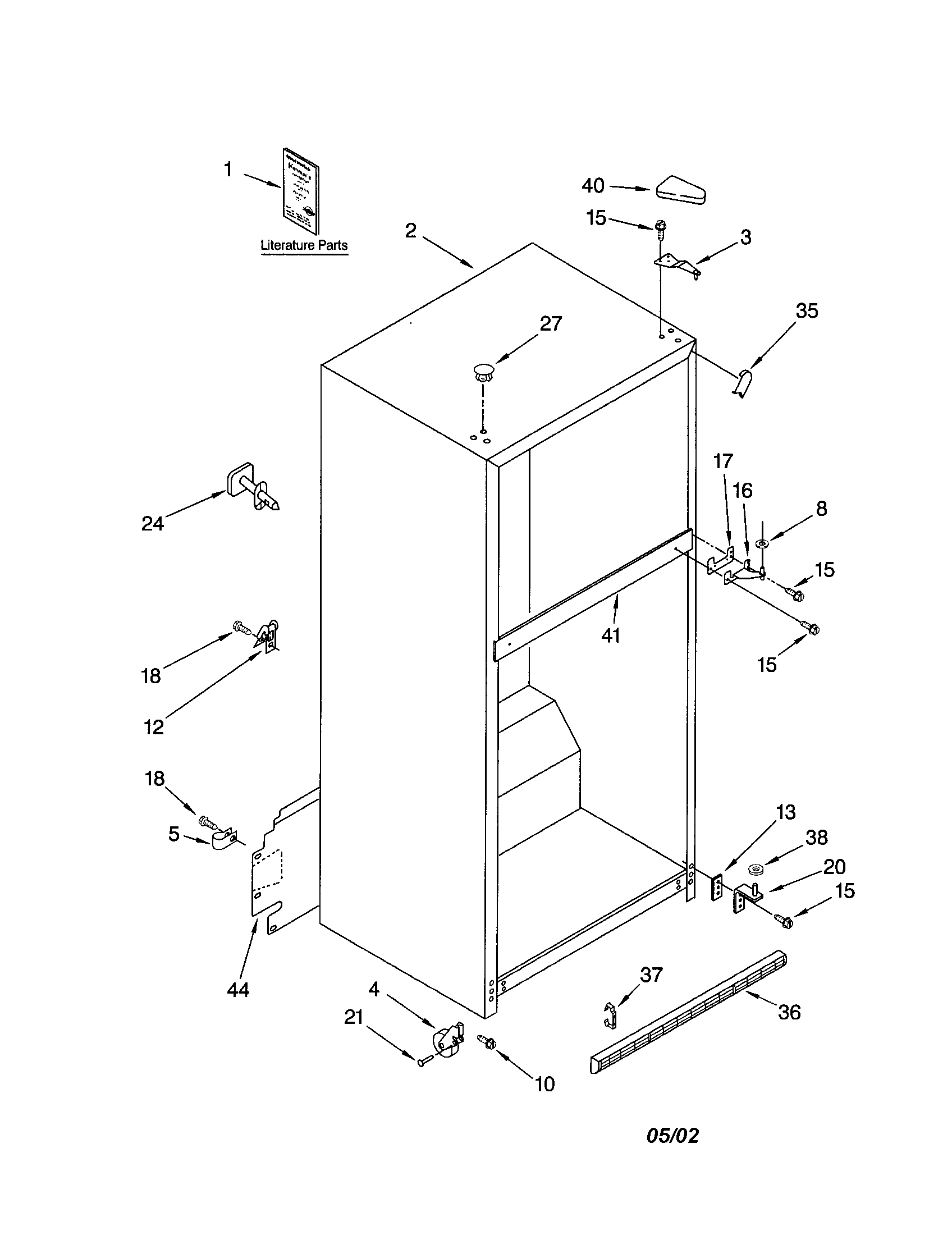 Kenmore 10672102107 cabinet diagram