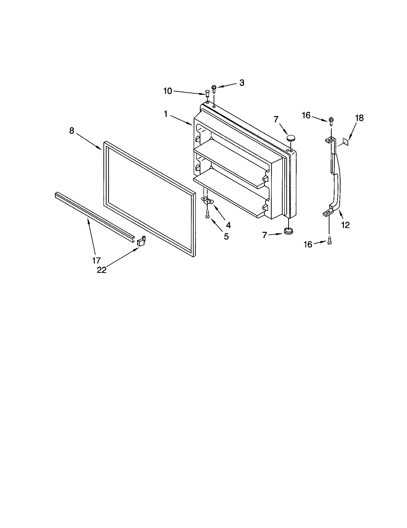 Kenmore 10672102107 freezer door diagram