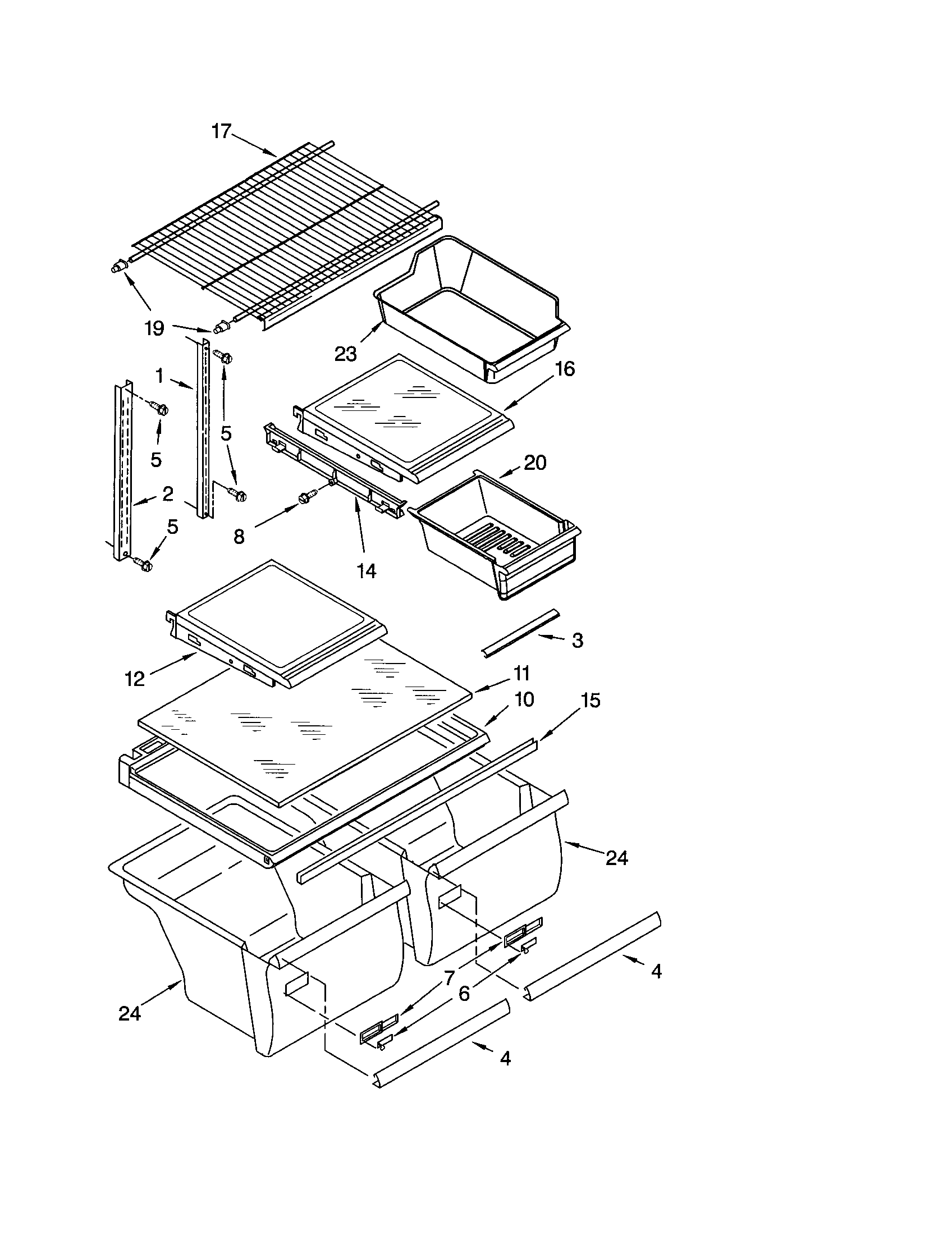 Kenmore 10672102107 shelf diagram