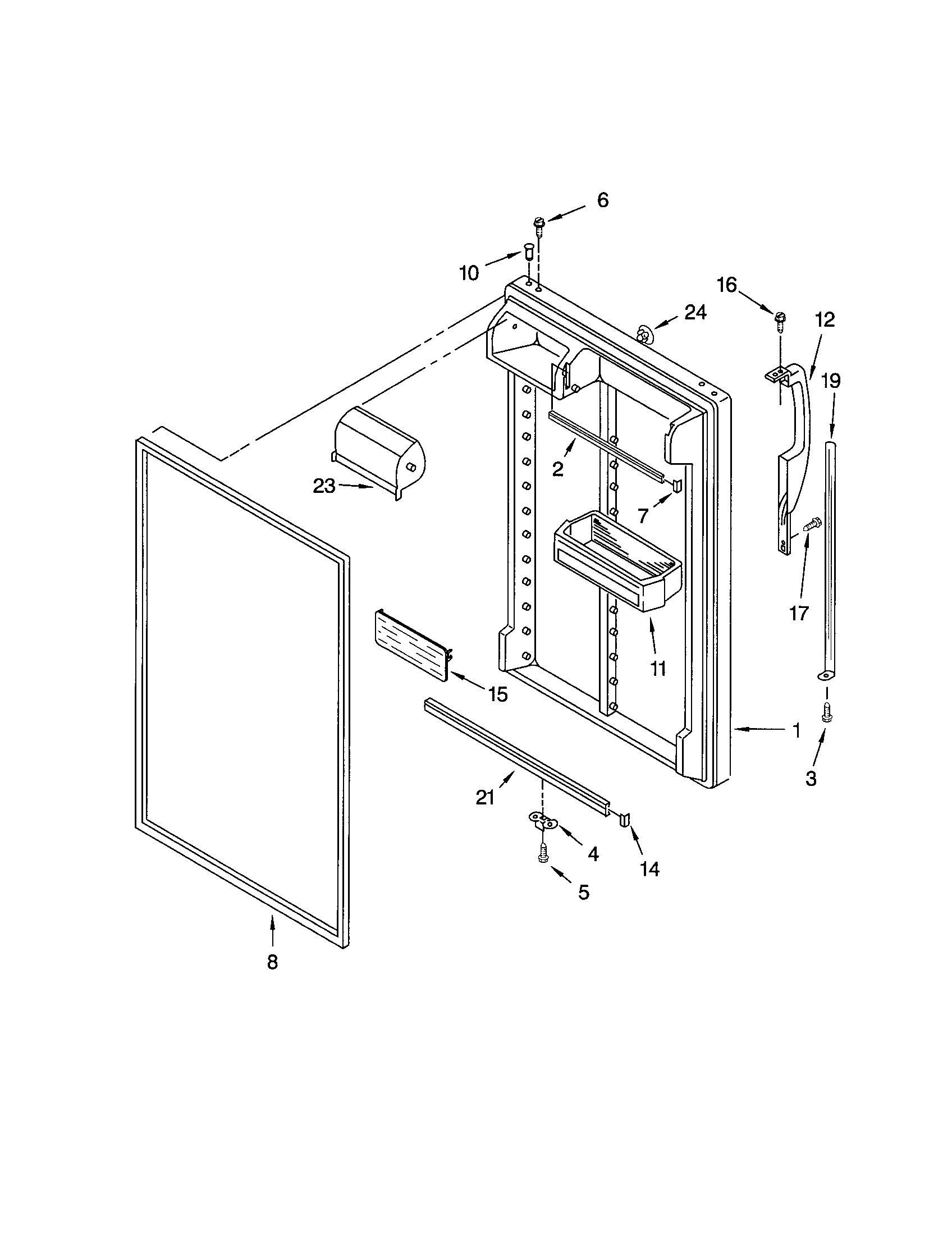 Kenmore 10672102107 refrigerator door diagram