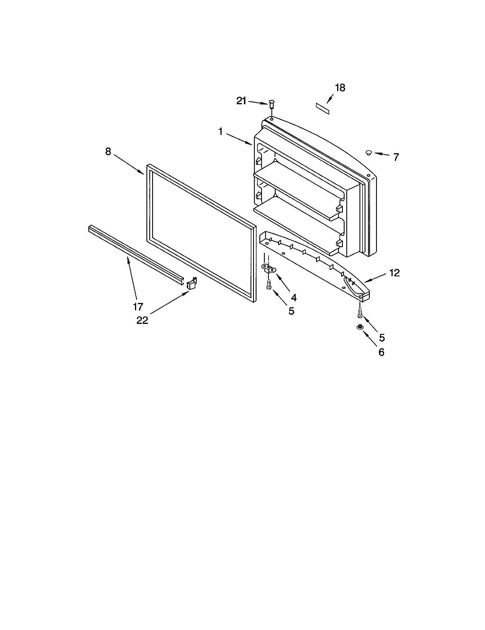 Kenmore 10672992207 freezer door diagram