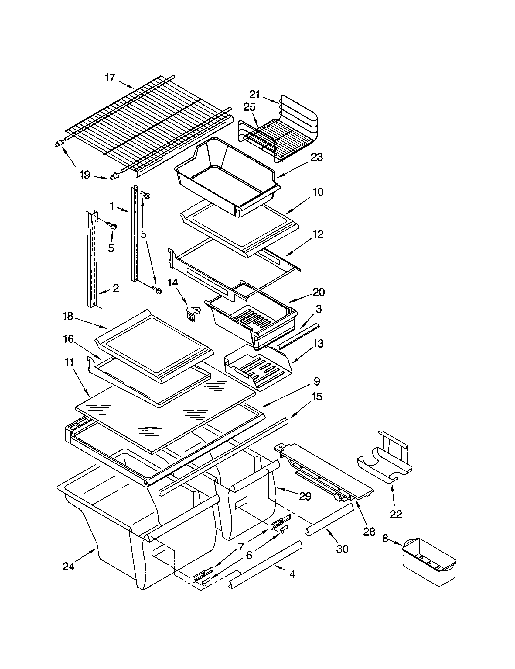 Kenmore 10672992207 shelf diagram