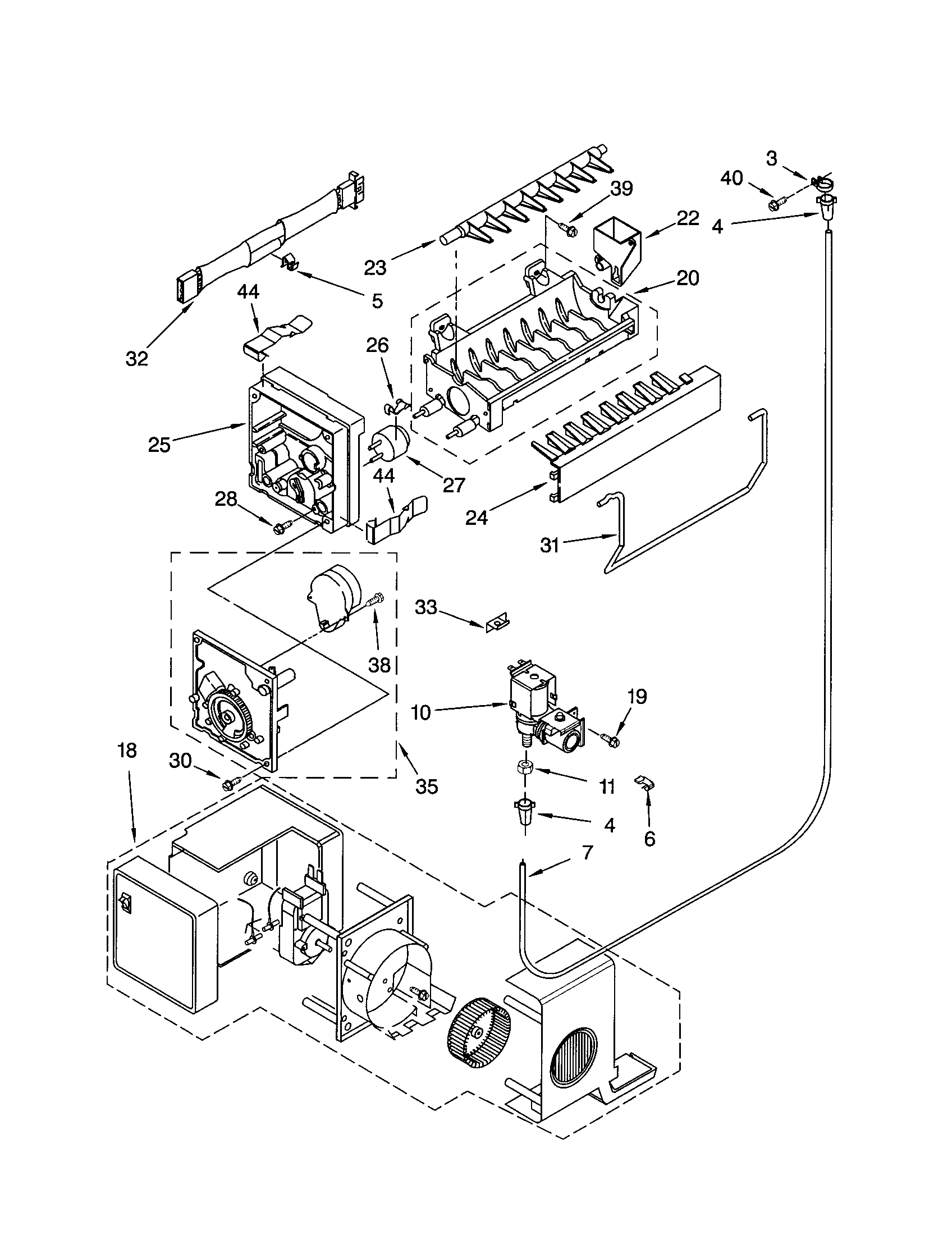 Kenmore 10672992207 icemaker diagram