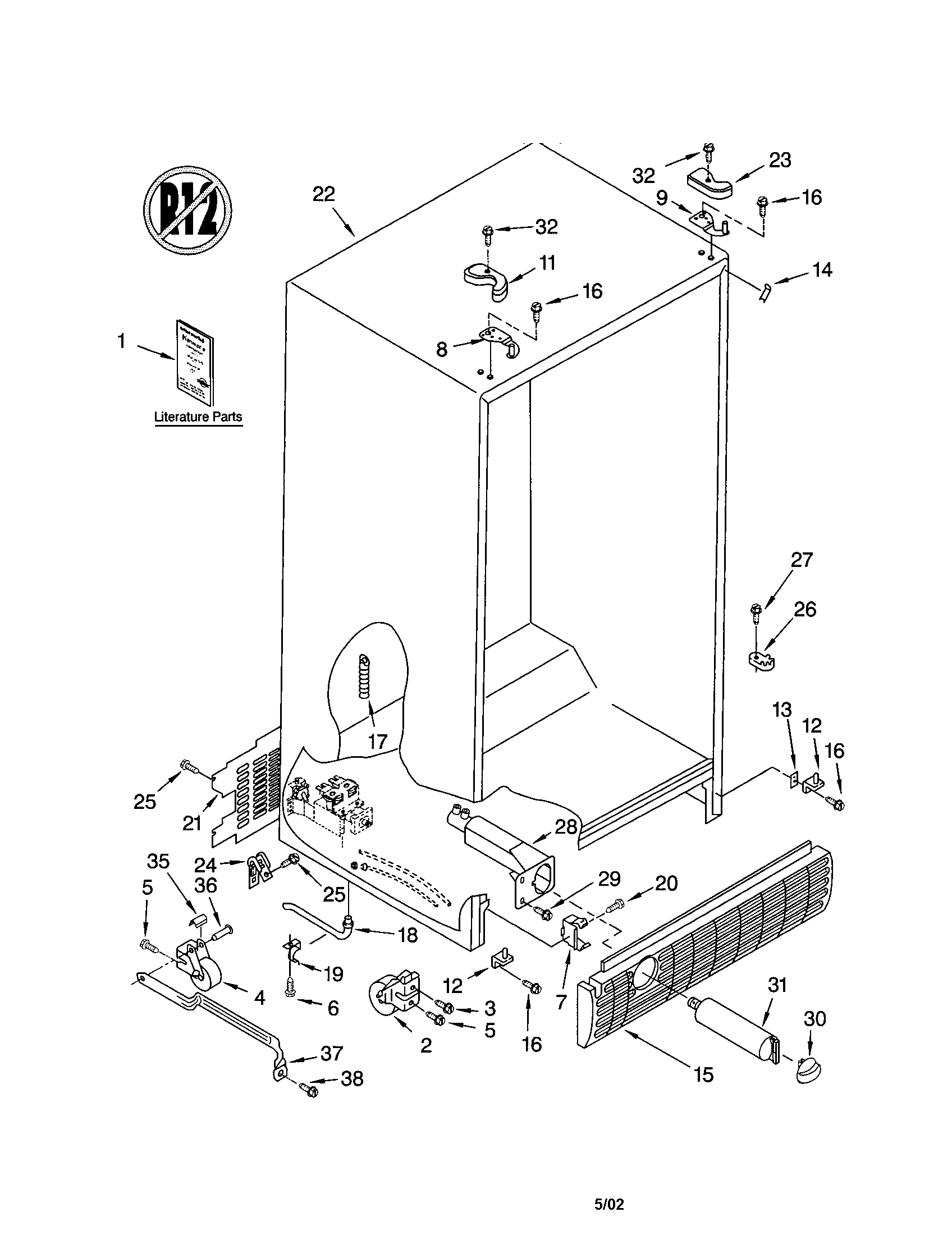 Kenmore 10653204202 cabinet diagram