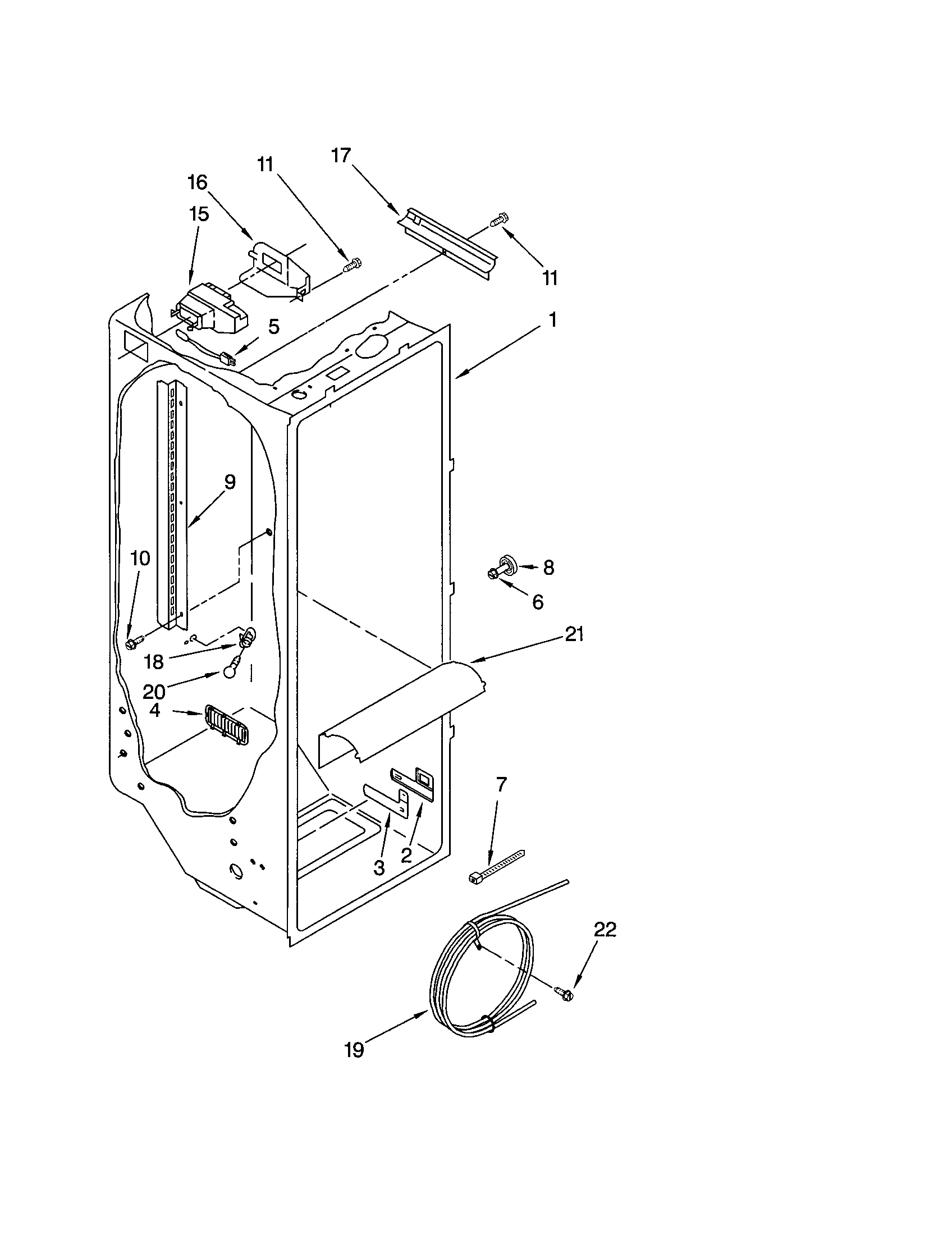Kenmore 10653204202 refrigerator liner diagram