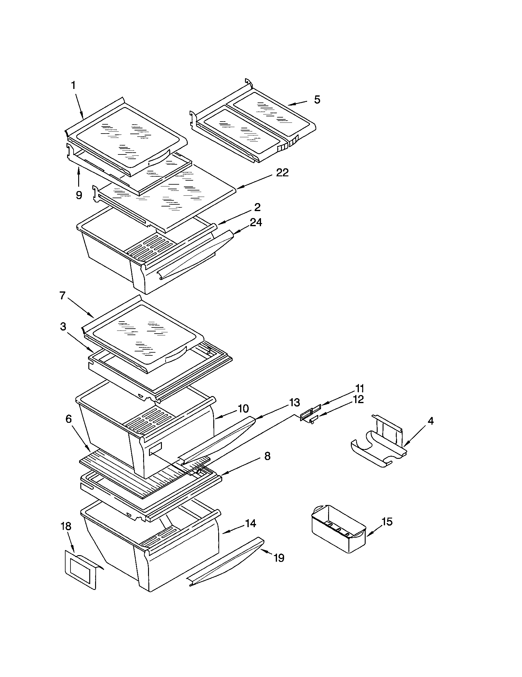 Kenmore 10653204202 refrigerator shelf diagram