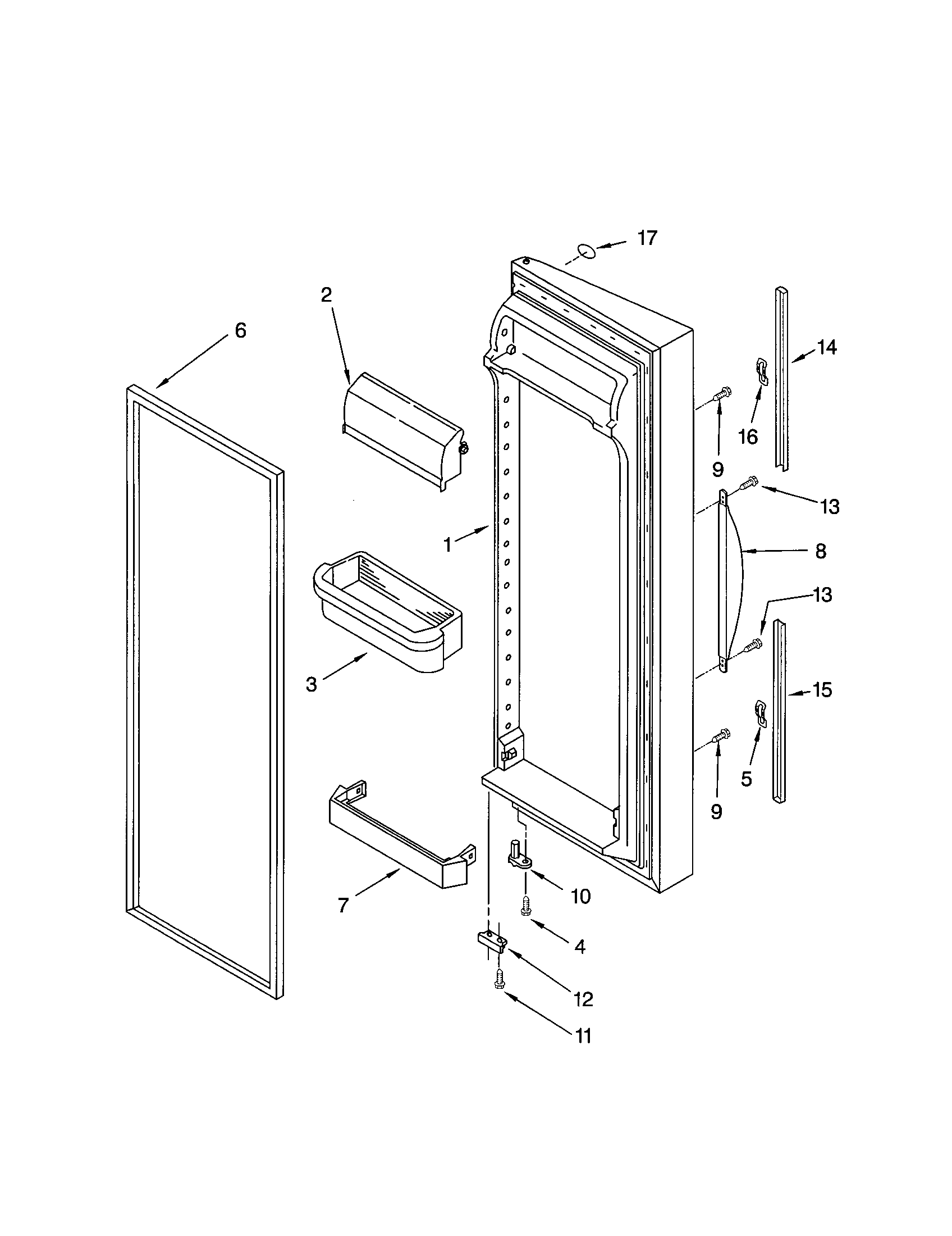 Kenmore 10653204202 refrigerator door diagram