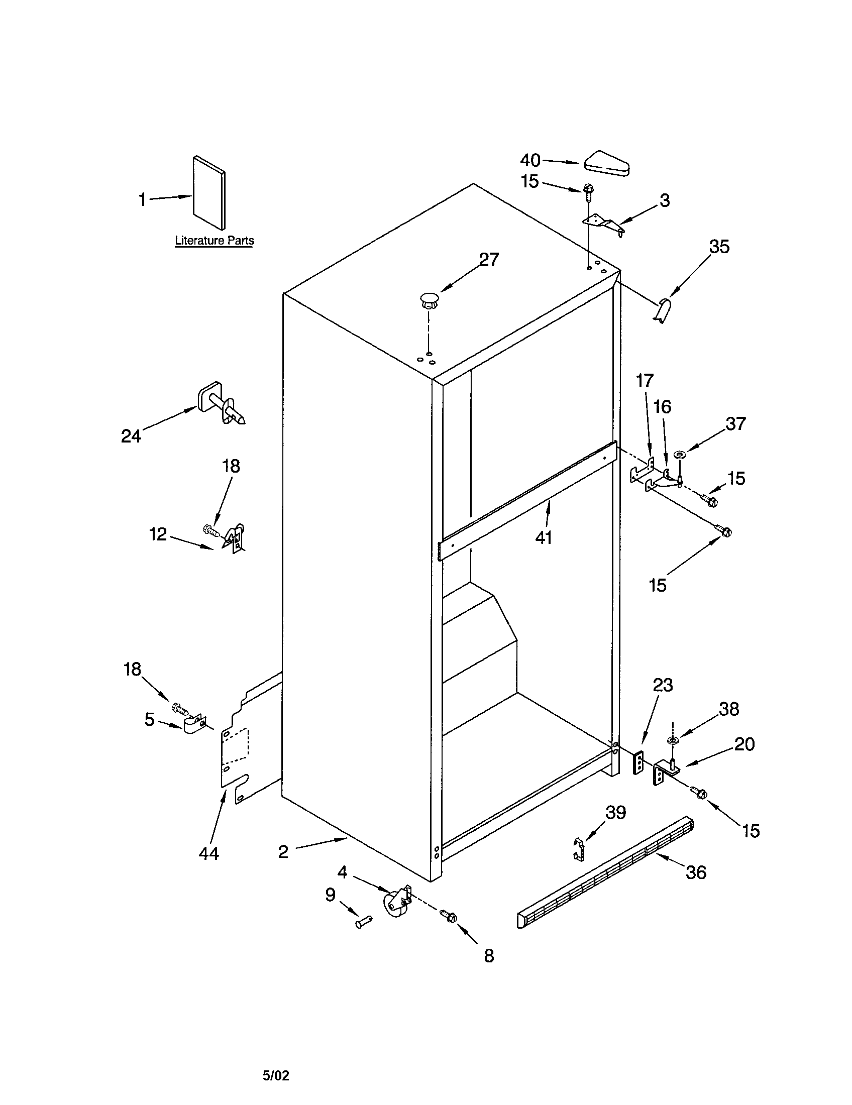 Kenmore 10660842101 cabinet diagram