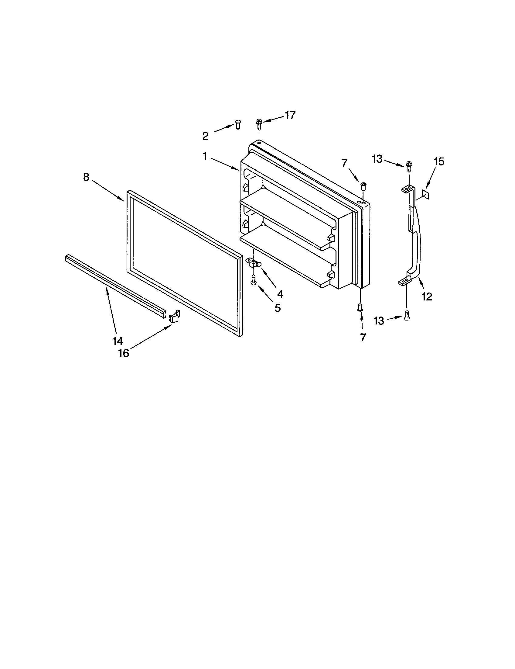 Kenmore 10660842101 freezer door diagram