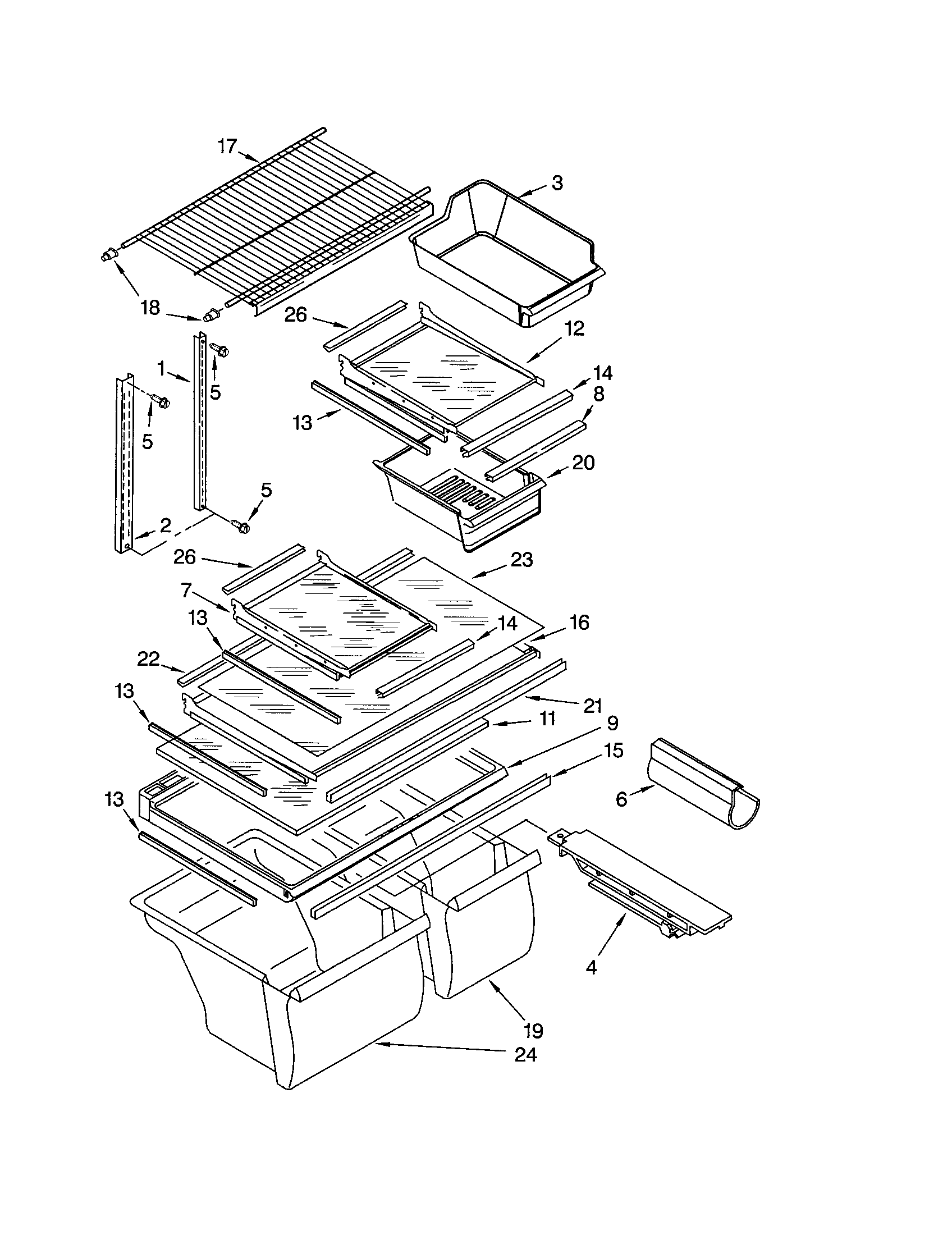 Kenmore 10660842101 shelf diagram