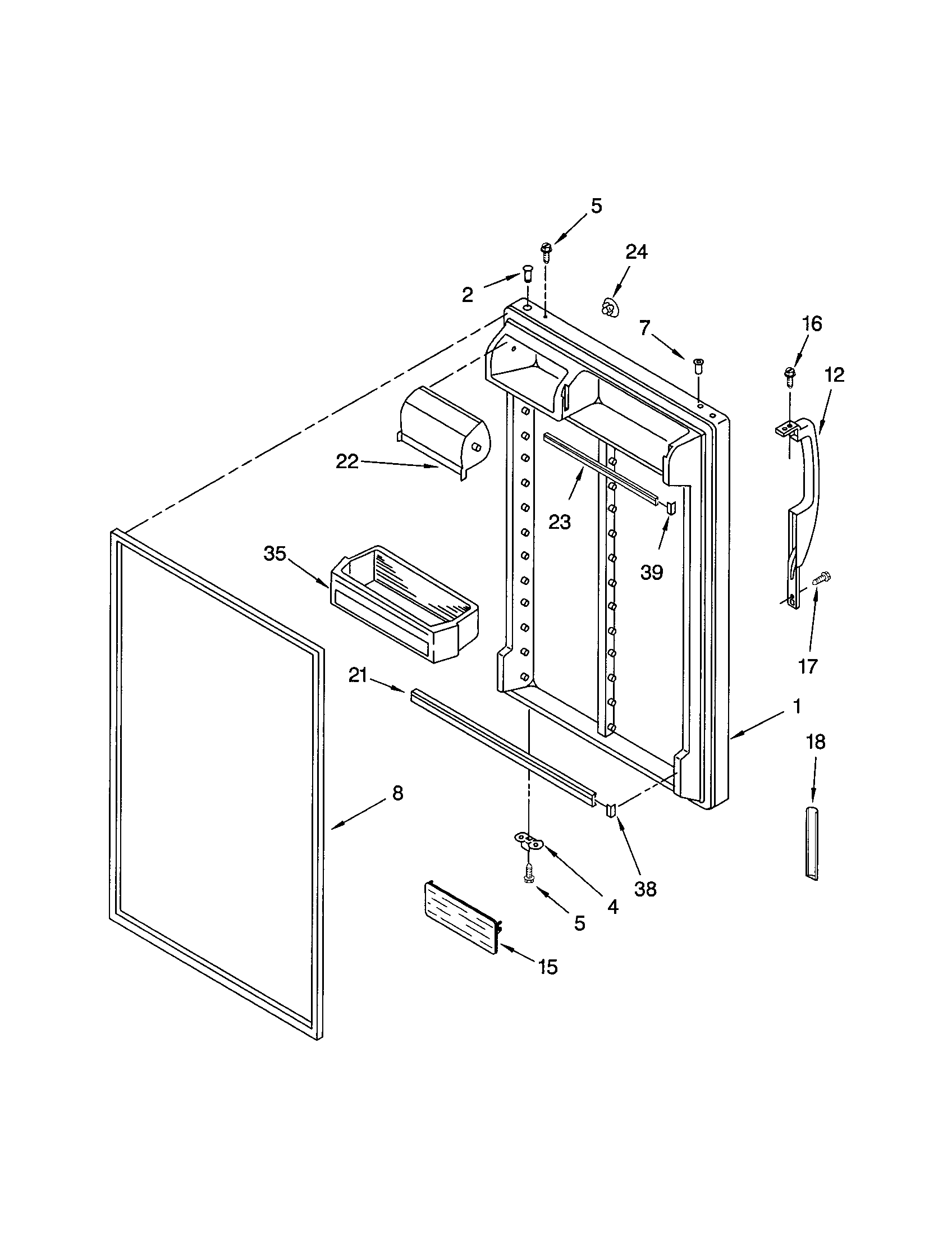 Kenmore 10660842101 refrigerator door diagram