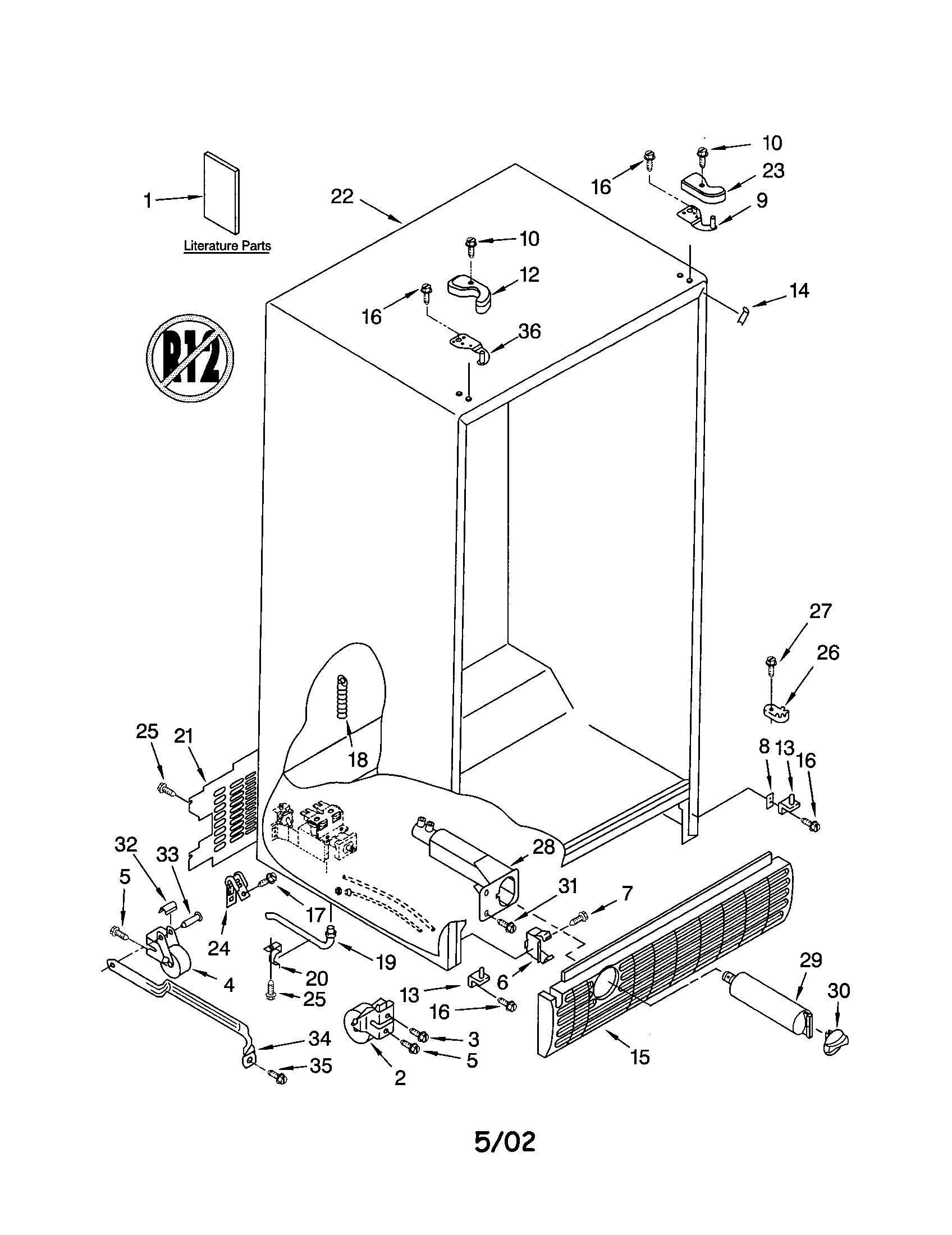 Kenmore 10653692202 cabinet diagram