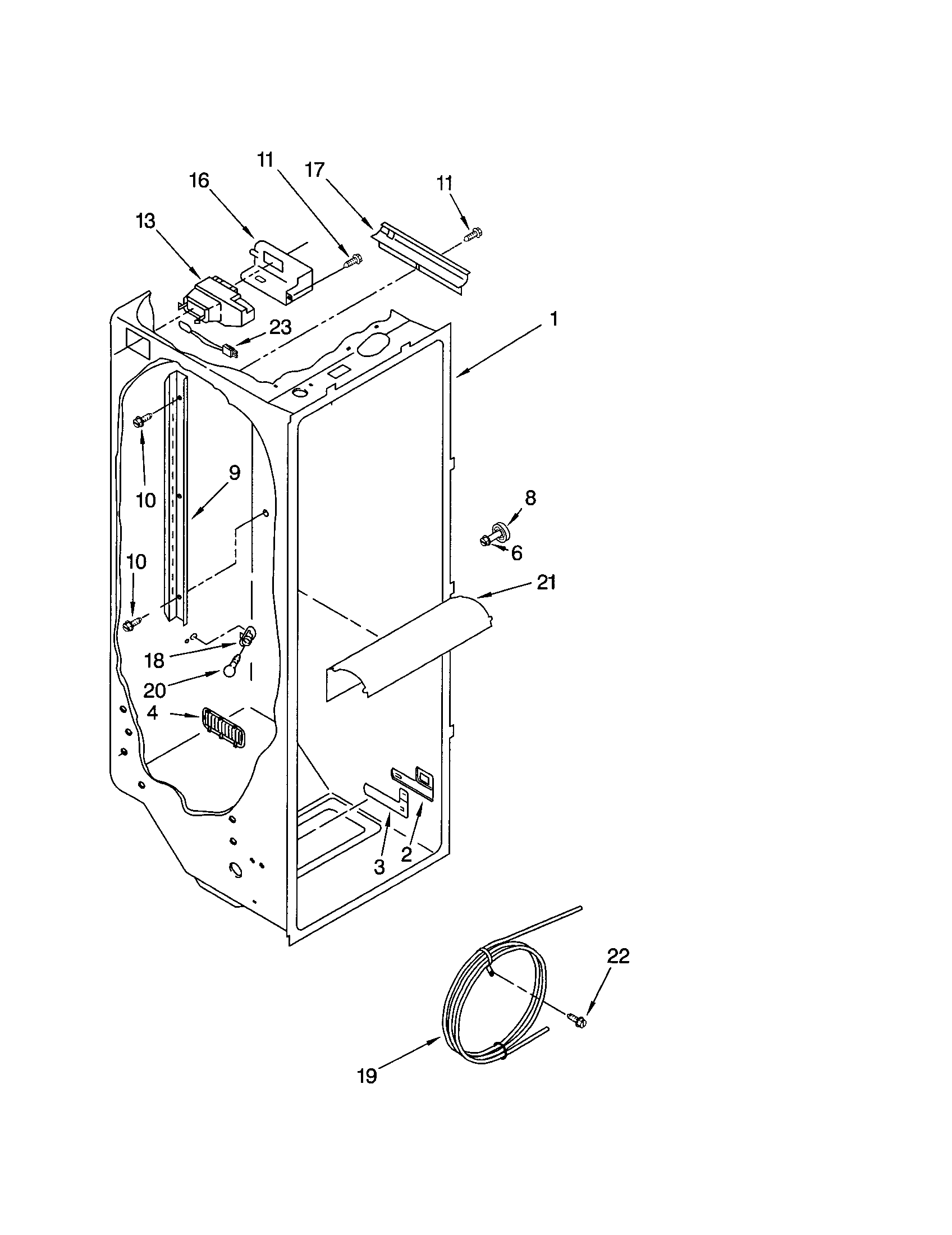 Kenmore 10653692202 refrigerator liner diagram