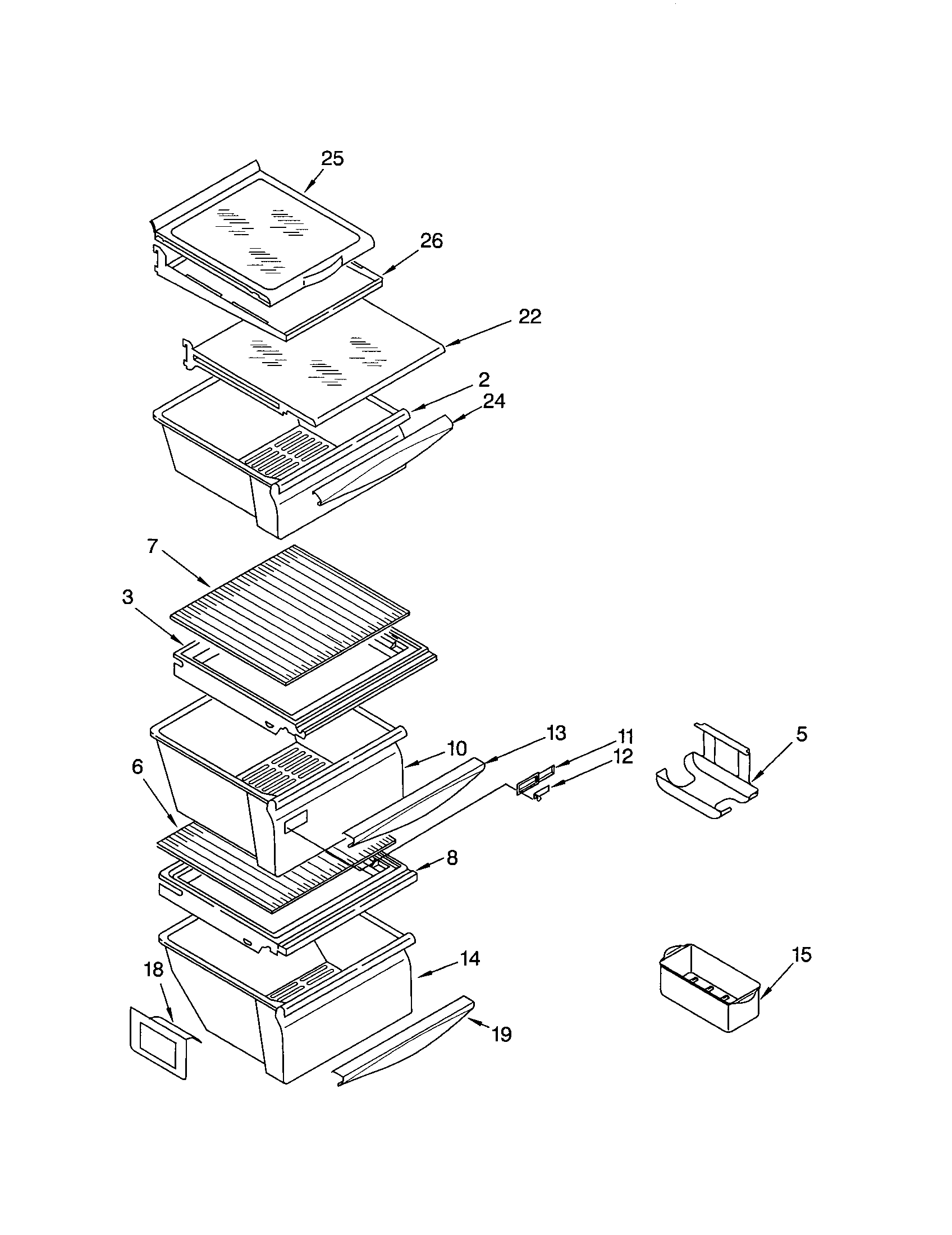 Kenmore 10653692202 refrigerator shelf diagram