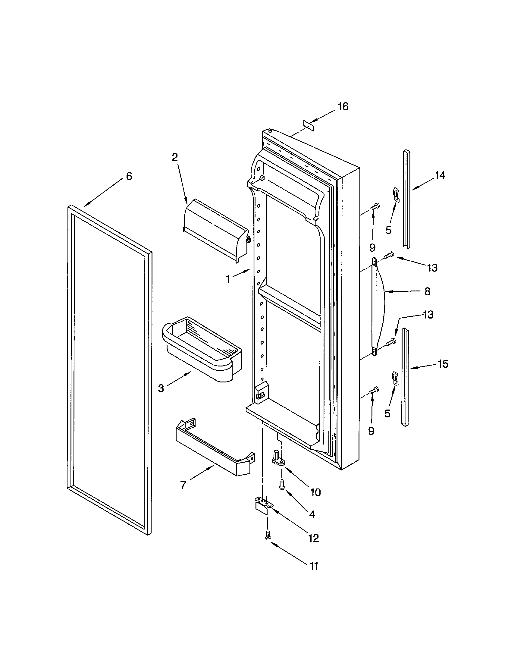 Kenmore 10653692202 refrigerator door diagram