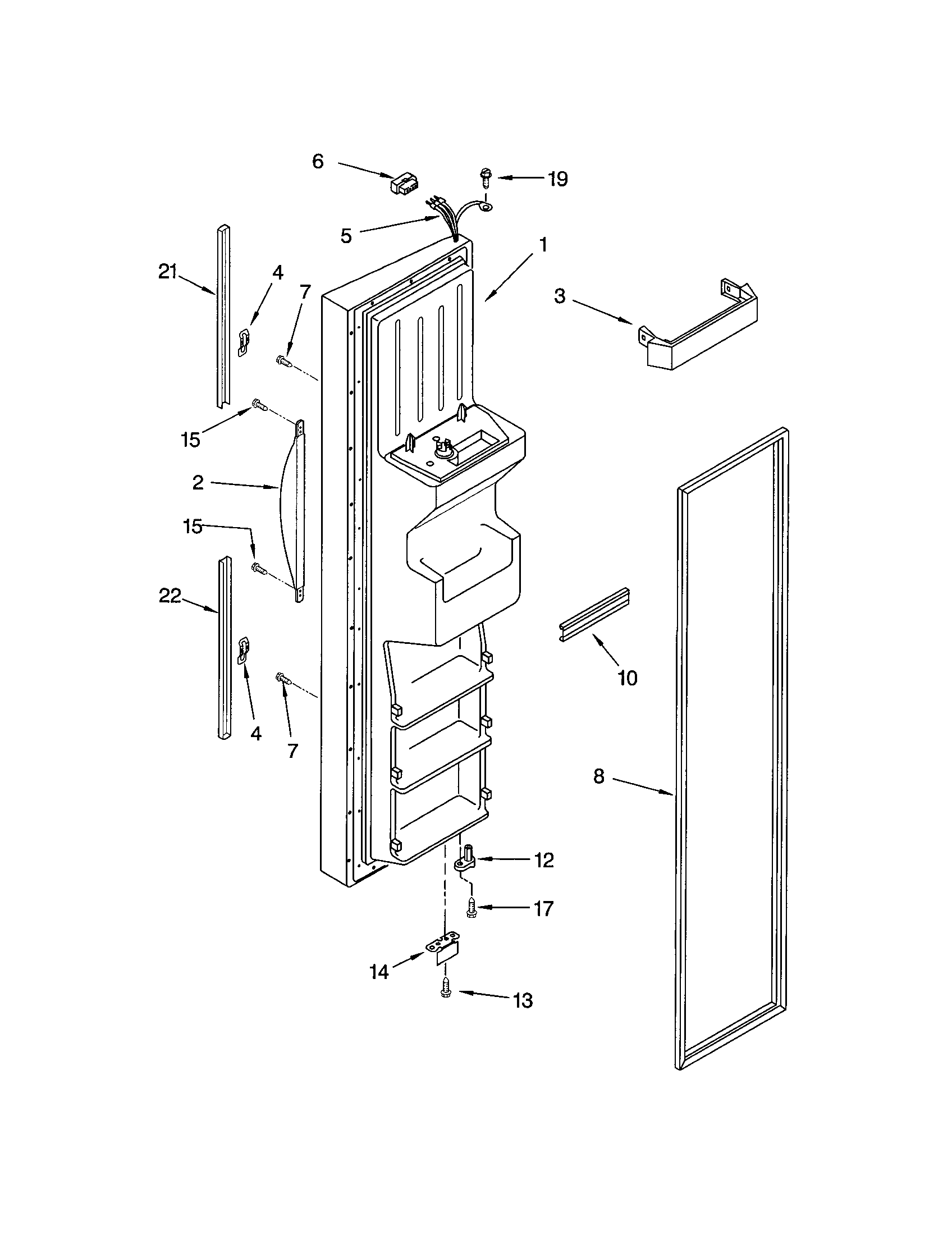 Kenmore 10653692202 freezer door diagram