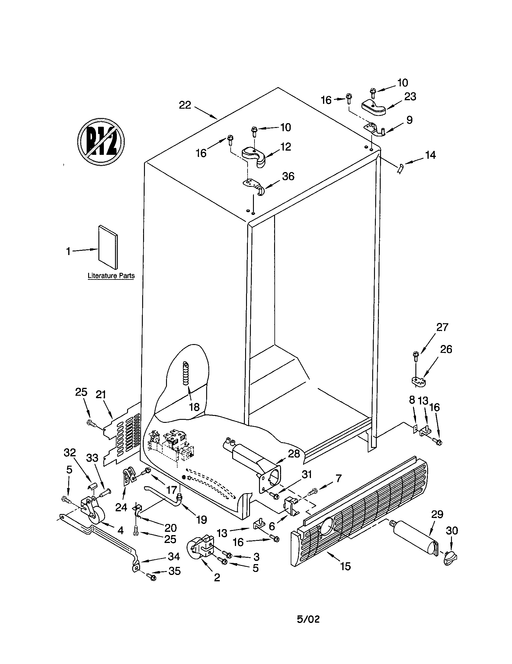 Kenmore 10653603202 cabinet diagram