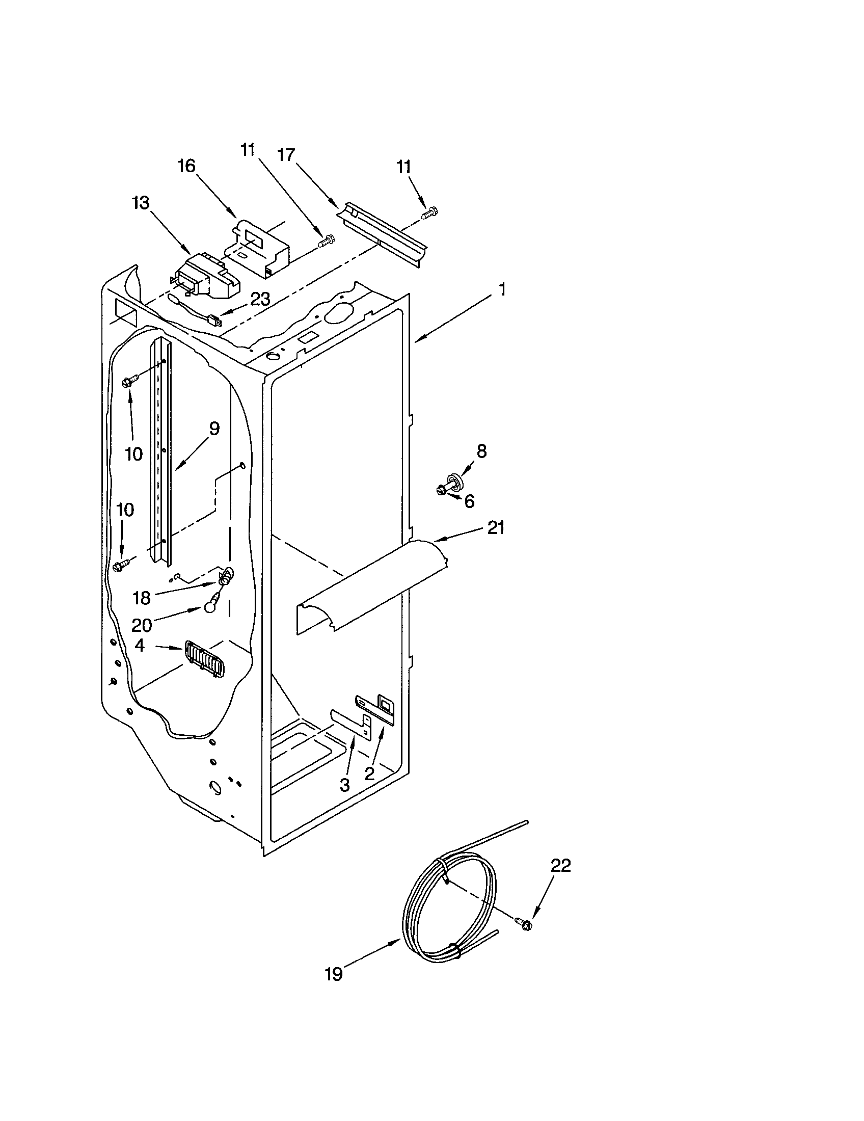 Kenmore 10653603202 refrigerator liner diagram