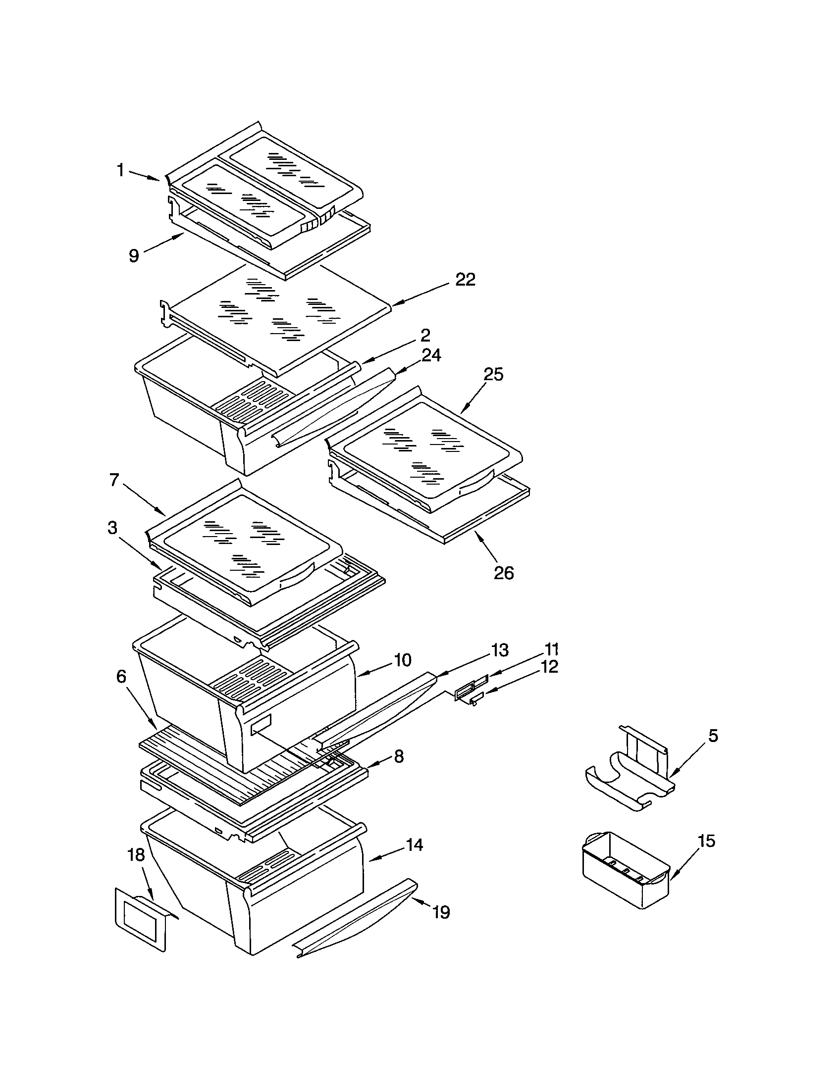 Kenmore 10653603202 refrigerator shelf diagram
