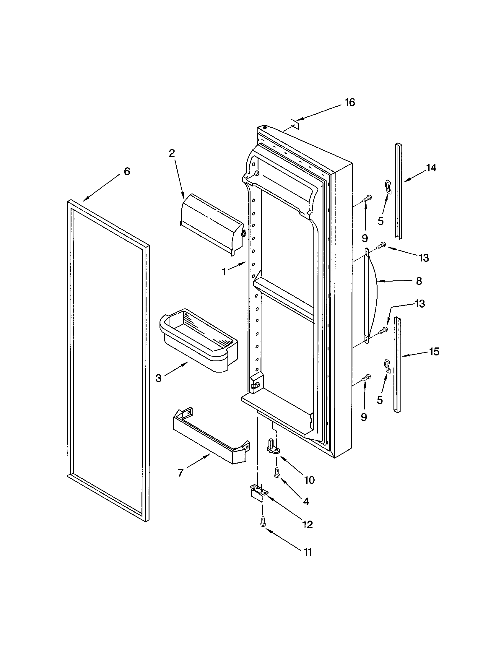 Kenmore 10653603202 refrigerator door diagram