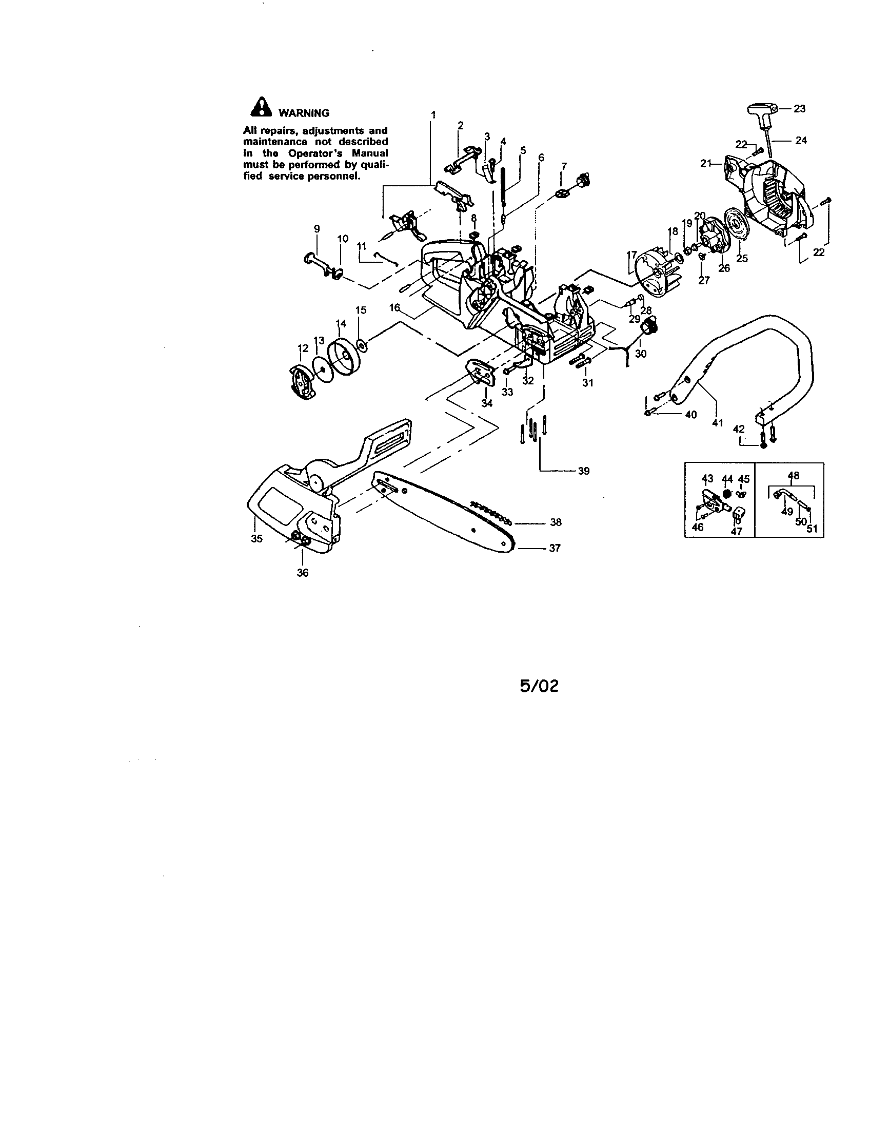 Craftsman 358350441 fan housing/bar/chain diagram