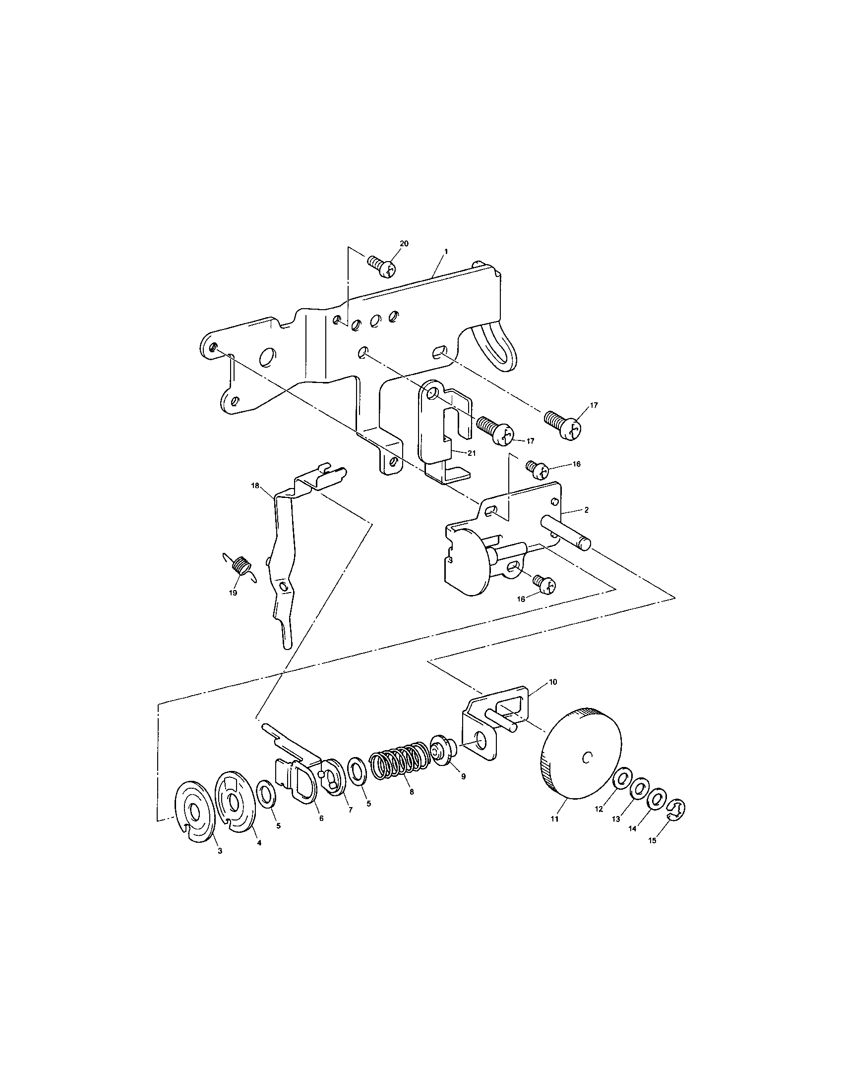 Brother PE-400D needle treader diagram