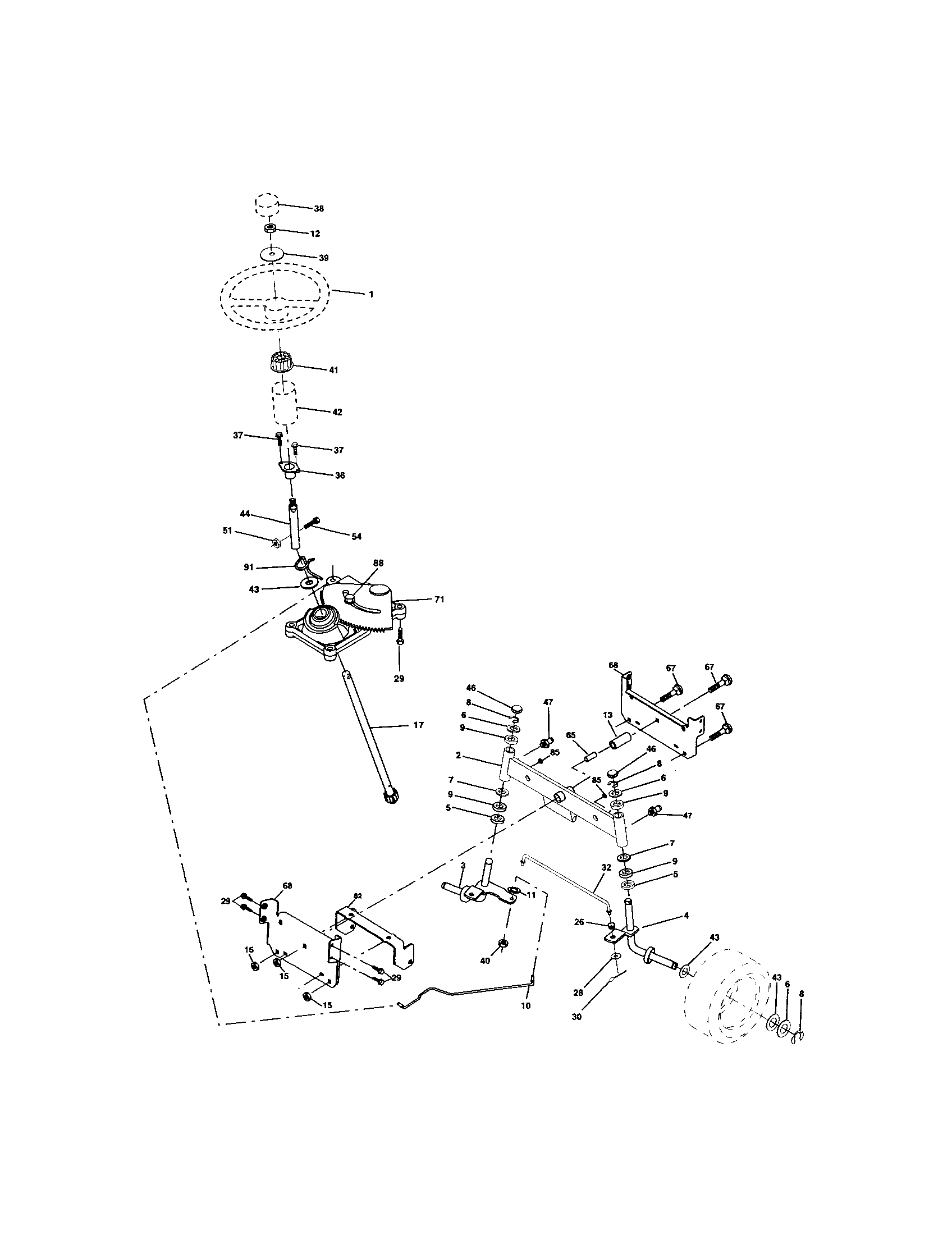 Craftsman 917271750 steering assembly diagram