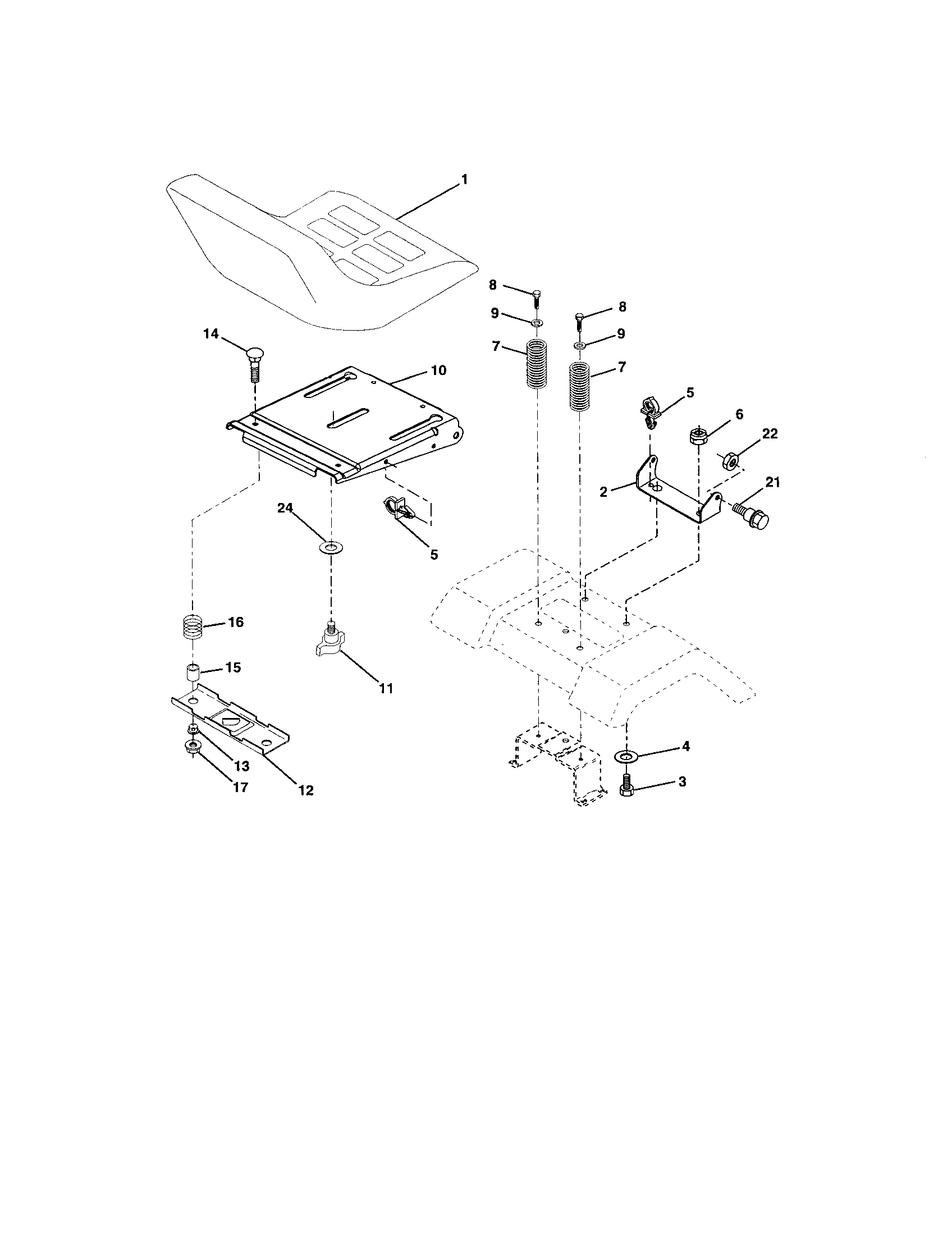 Craftsman 917271750 seat assembly diagram