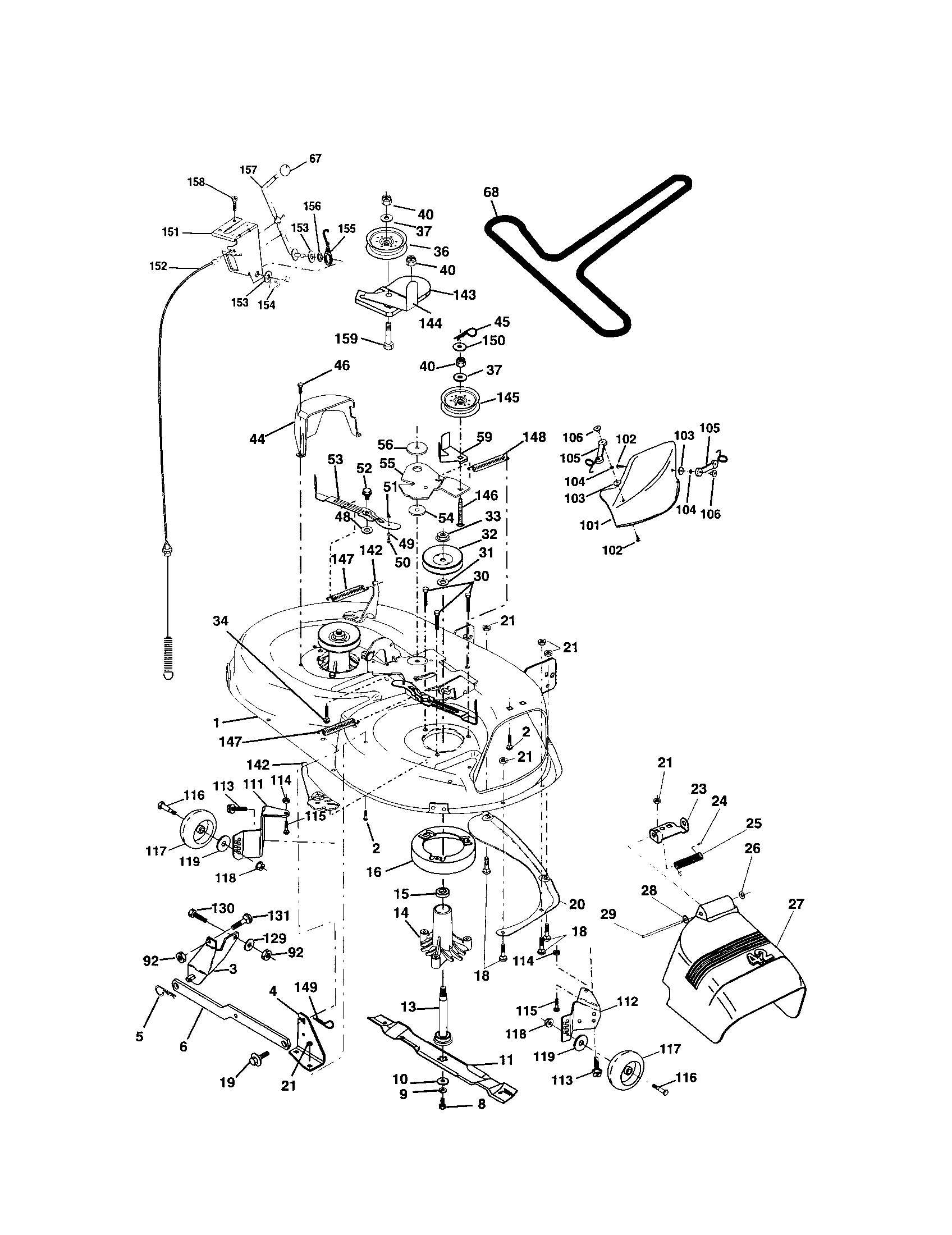 Craftsman 917271750 mower deck diagram