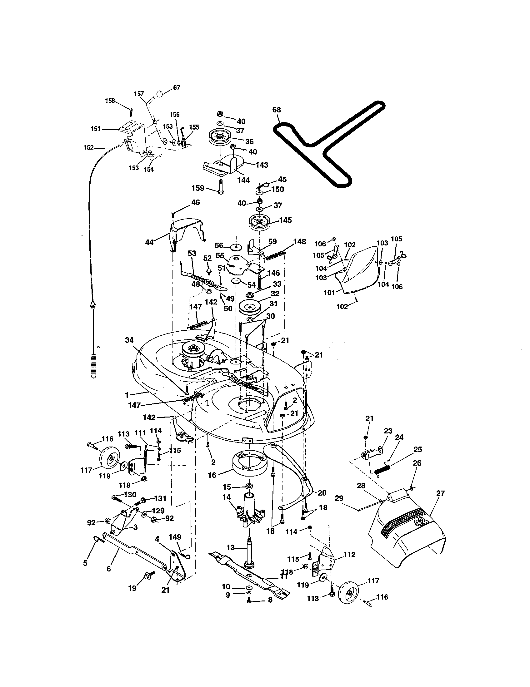Craftsman 917271760 mower deck diagram