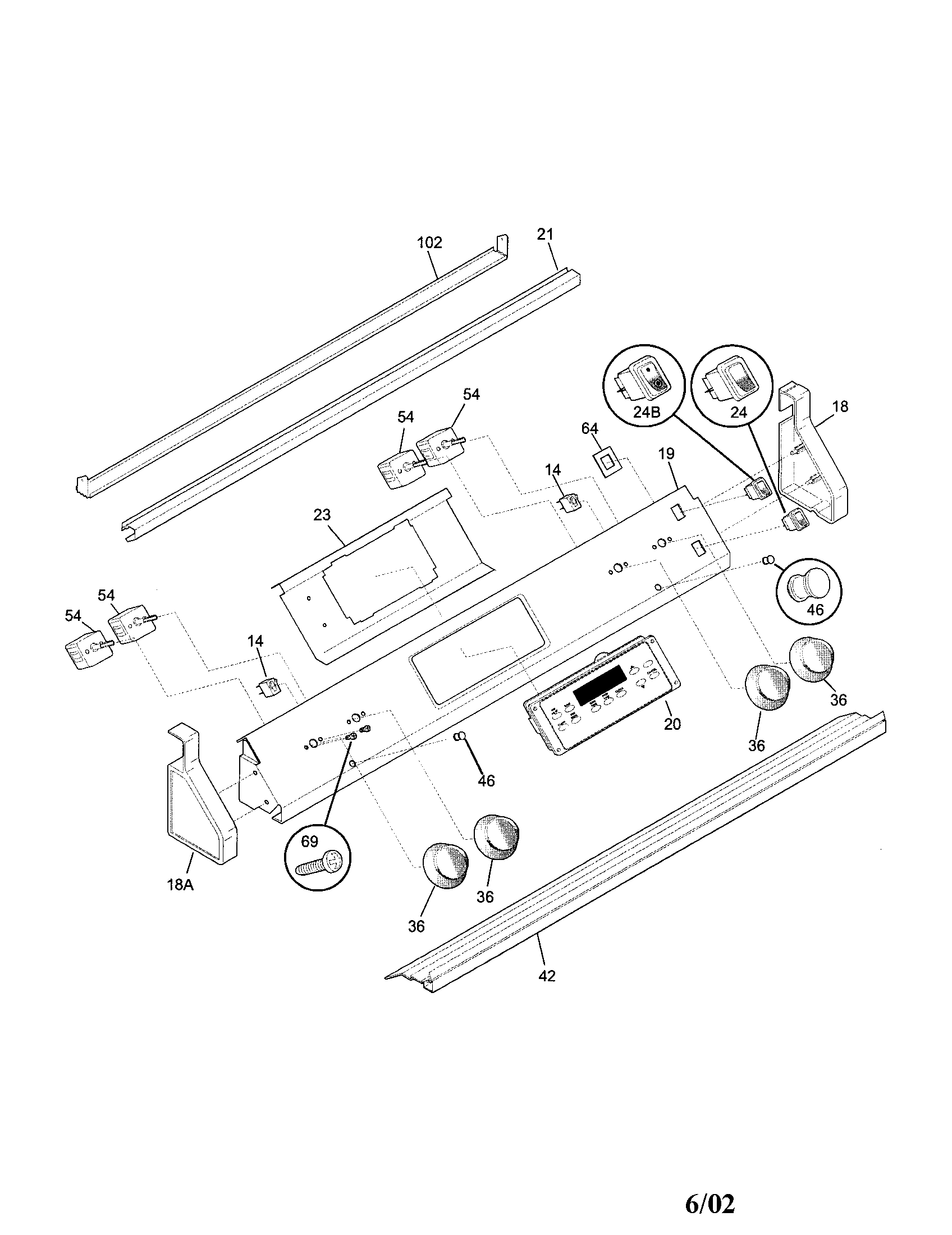 Frigidaire FES367CESC backguard diagram