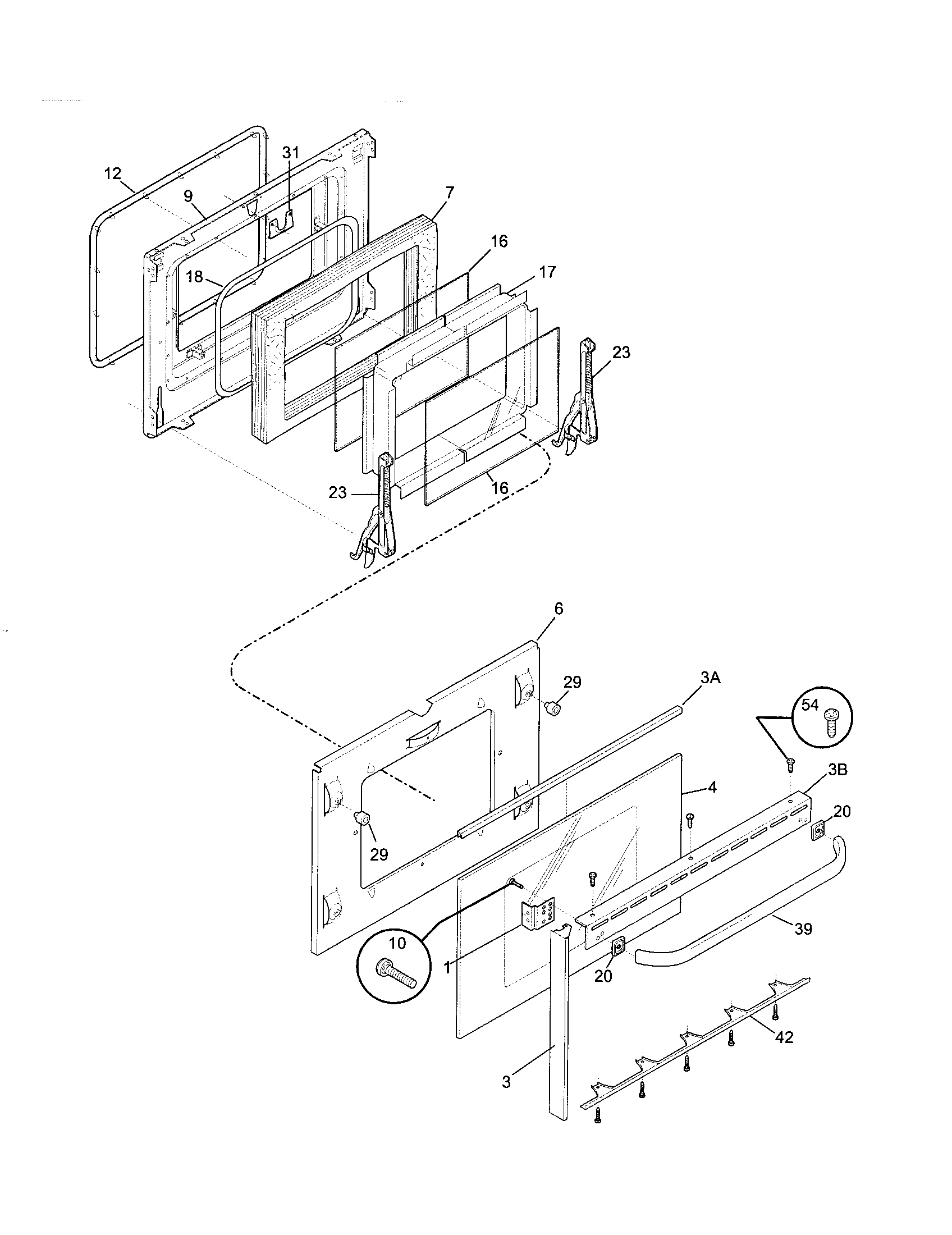 Frigidaire FES367CESC door diagram
