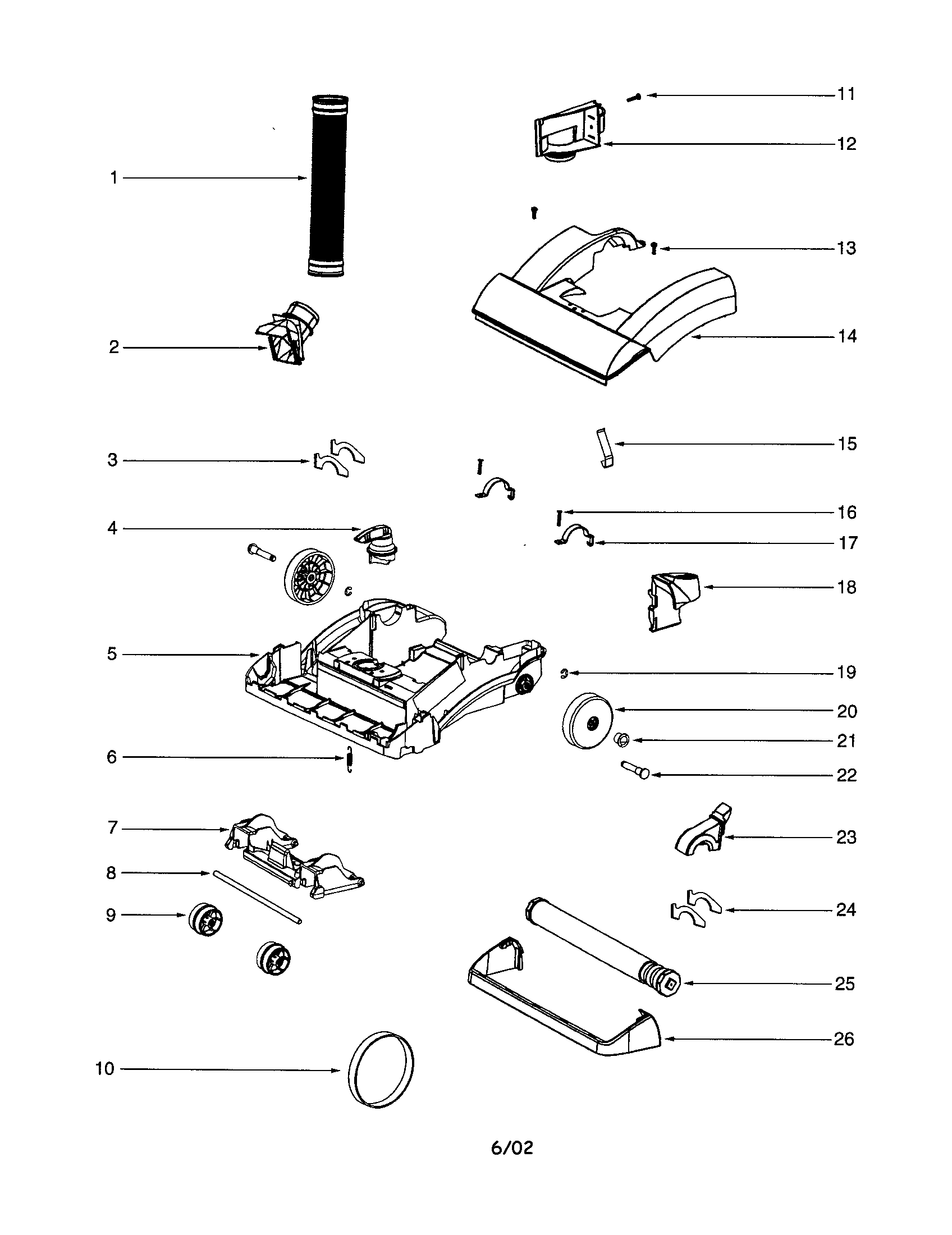 Eureka 5844AV base/hood diagram