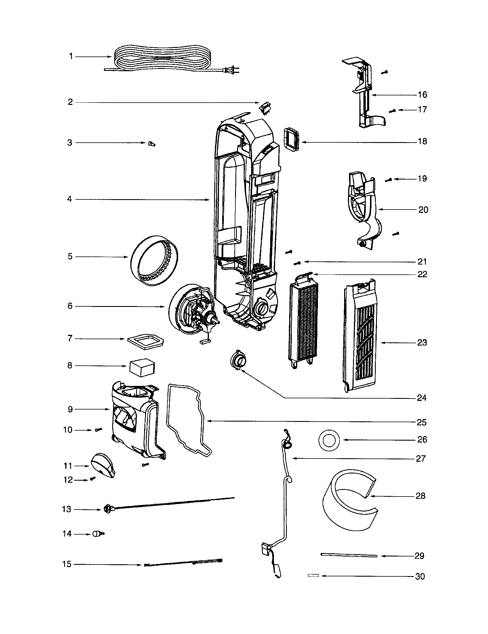 Eureka 5844AV motor/housing diagram