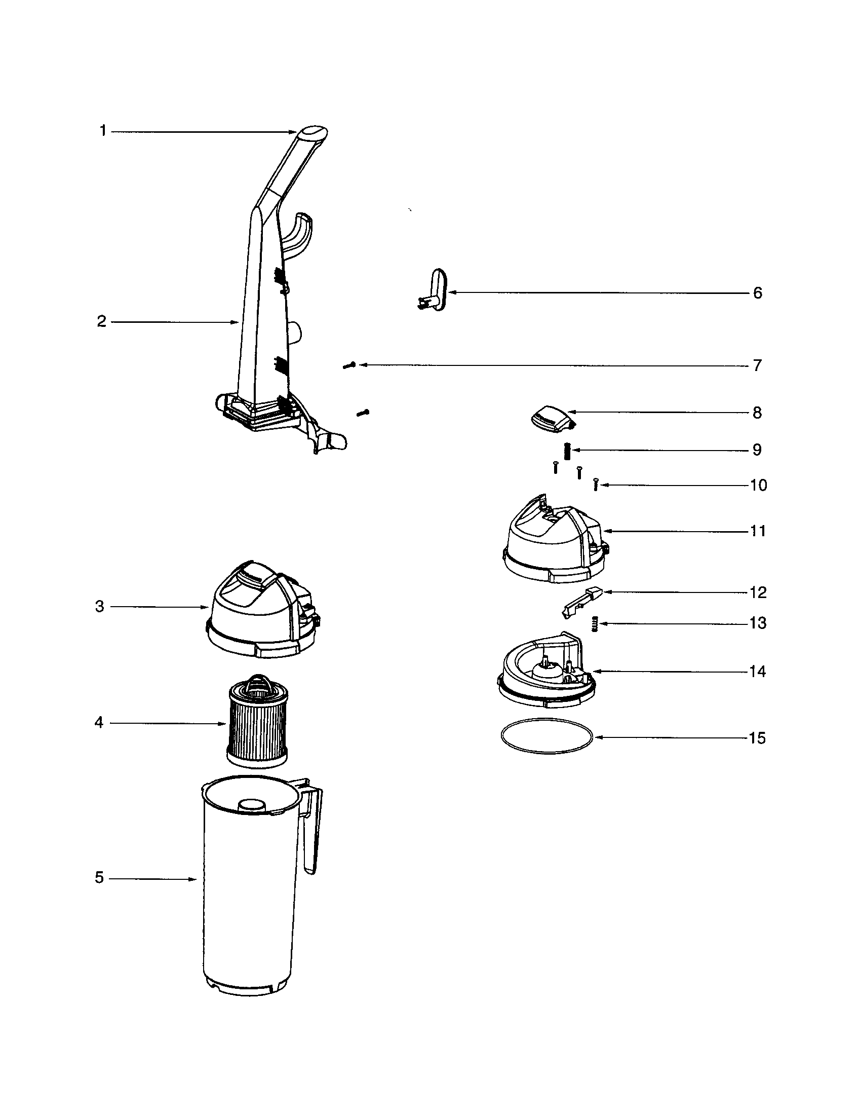 Eureka 5844AV handle/top cover diagram