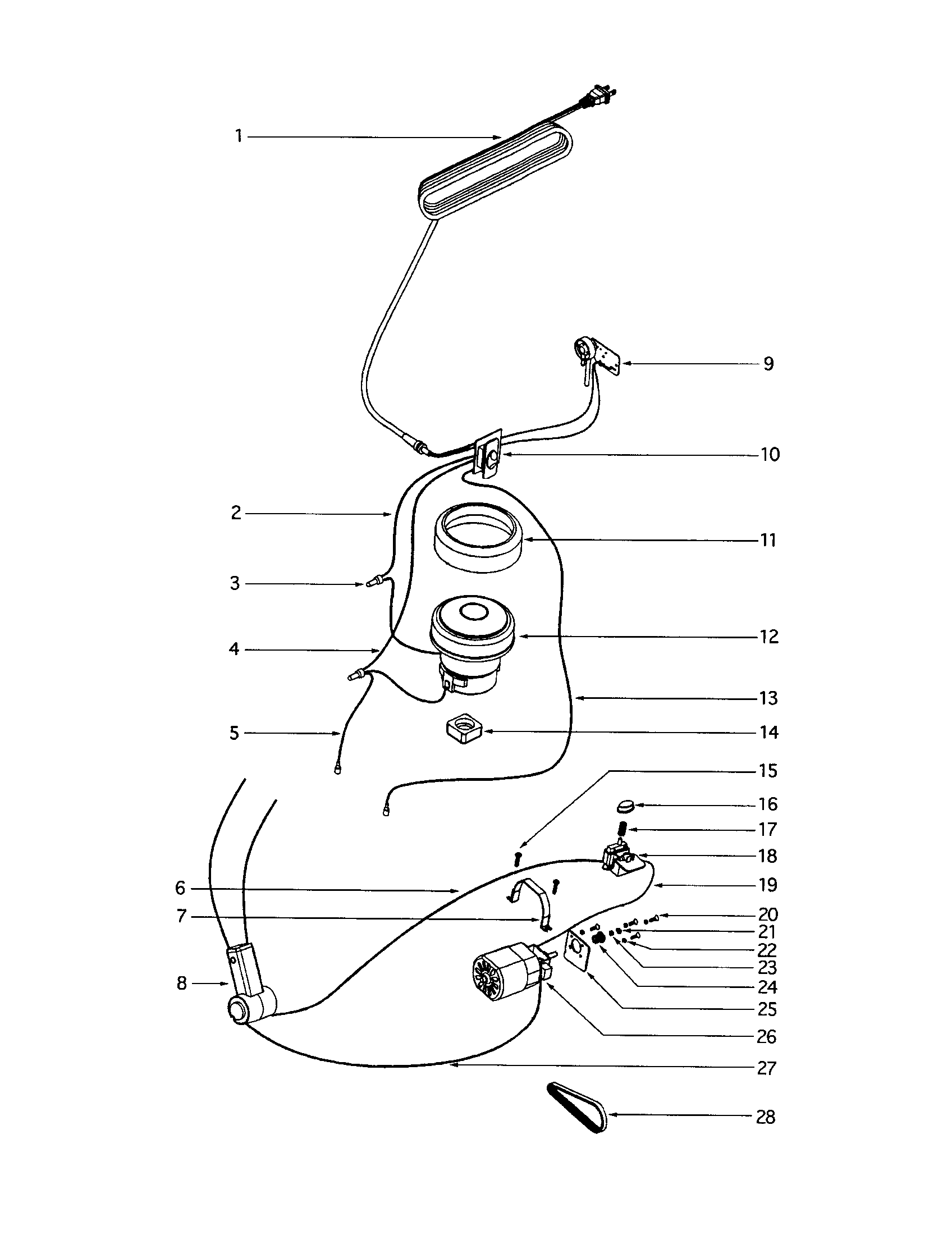 Eureka S782AT-1 motor gear/circuit breaker diagram