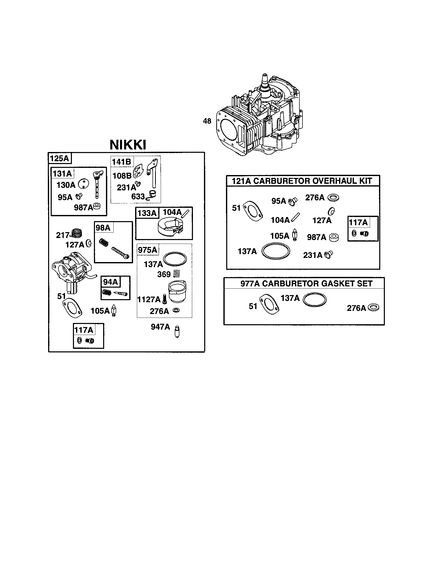 Craftsman 917271554 short block/overhaul kit diagram
