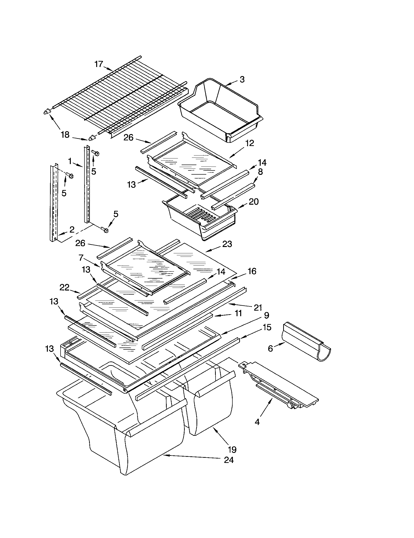Kenmore 10670842102 shelf diagram