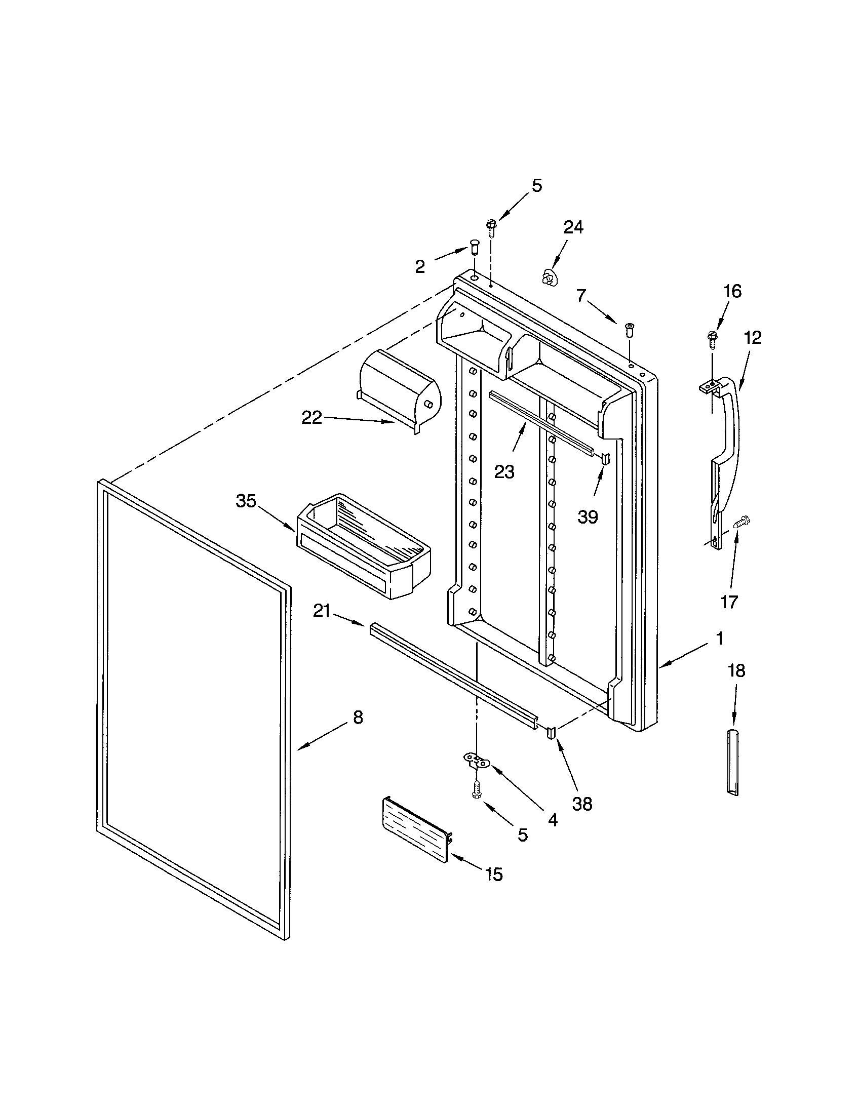 Kenmore 10670842102 refrigerator door diagram
