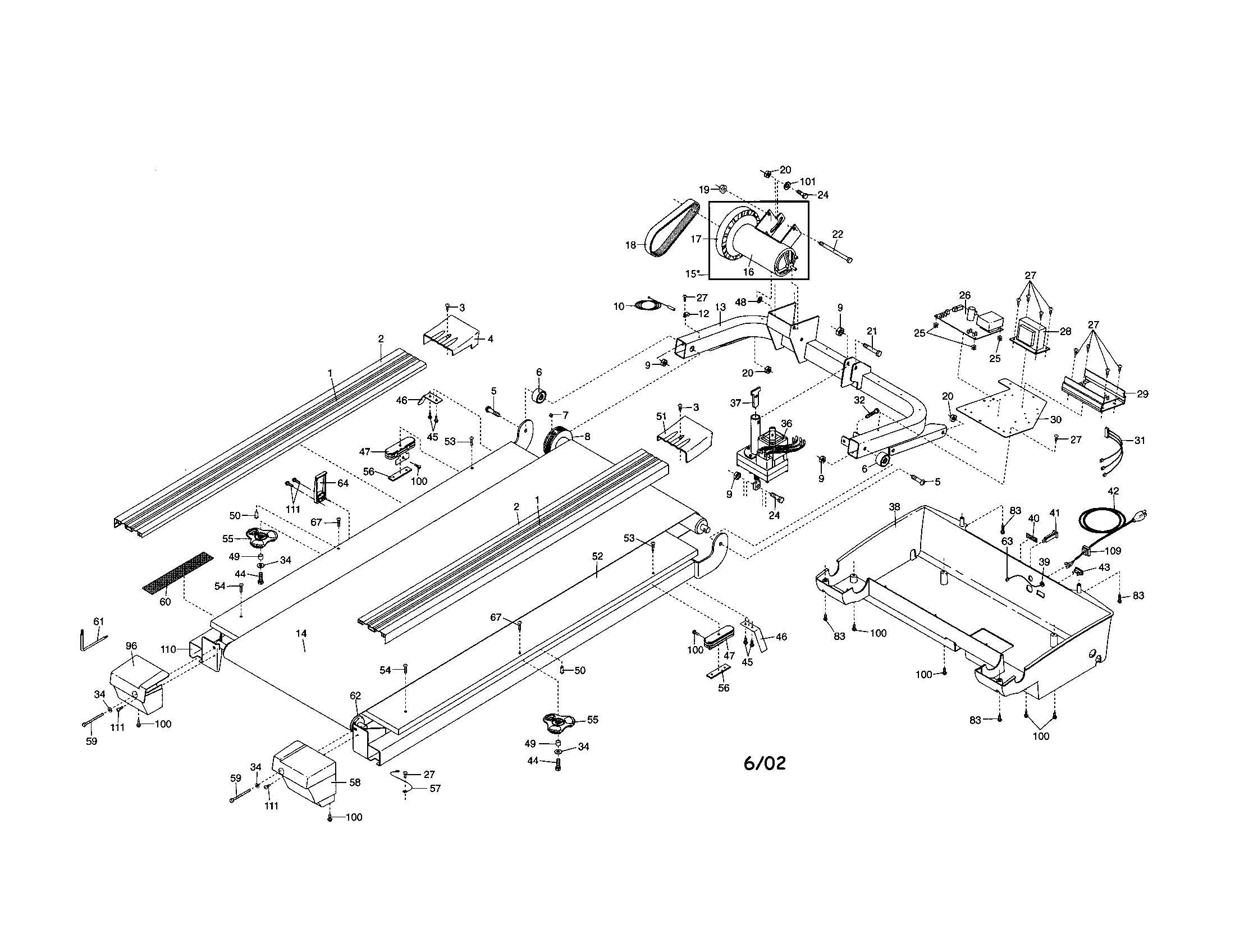 NordicTrack 831298671 walking and motor belts diagram