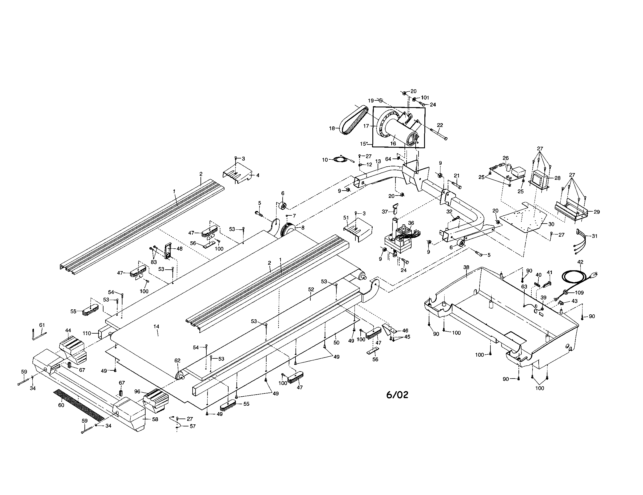 NordicTrack 831298772 walking and motor belts diagram