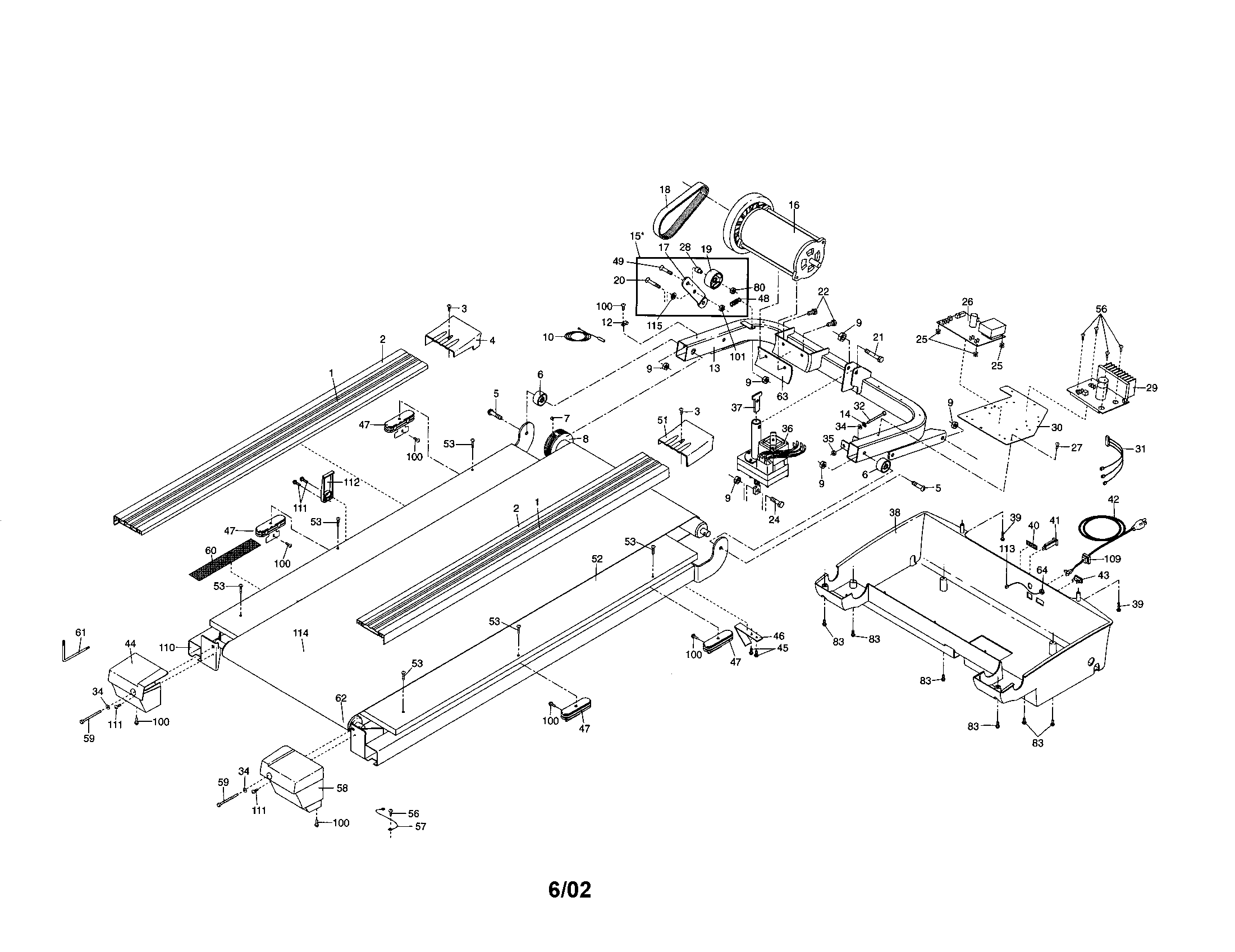NordicTrack 831298791 walking and motor belts diagram