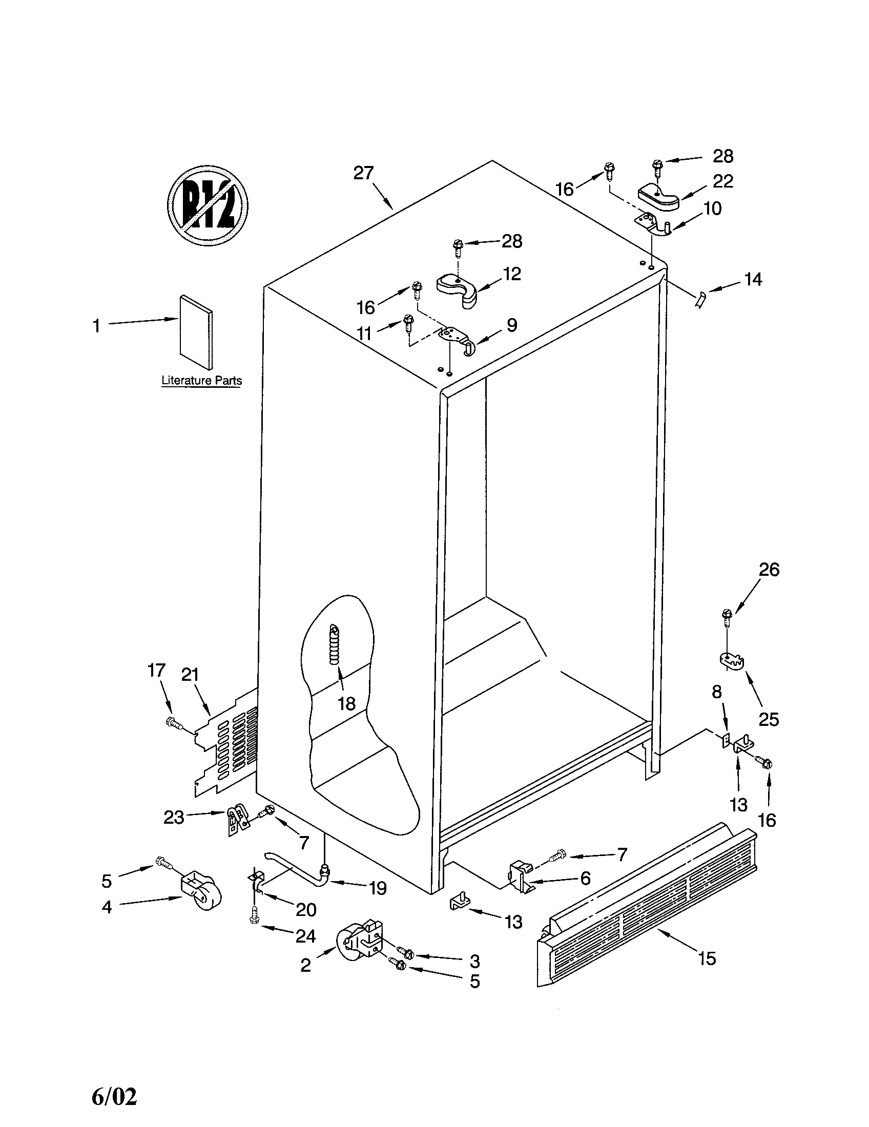 Kenmore 10652214101 cabinet diagram