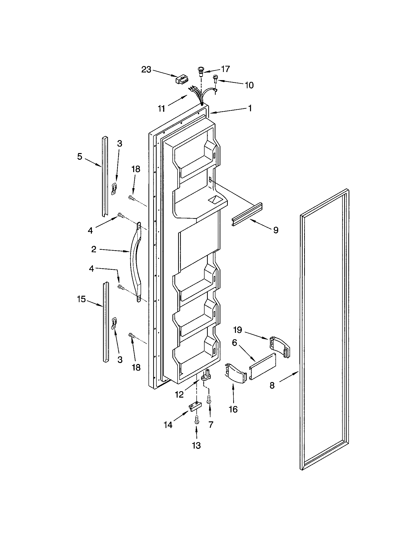 Kenmore 10652214101 freezer door diagram