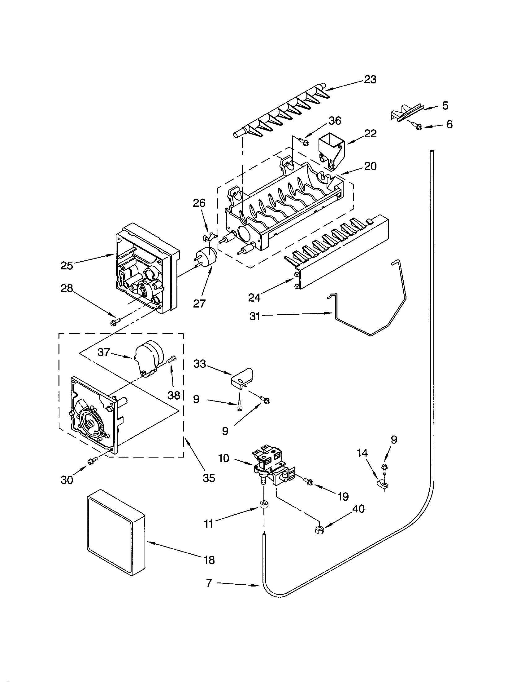 Kenmore 10652214101 icemaker diagram