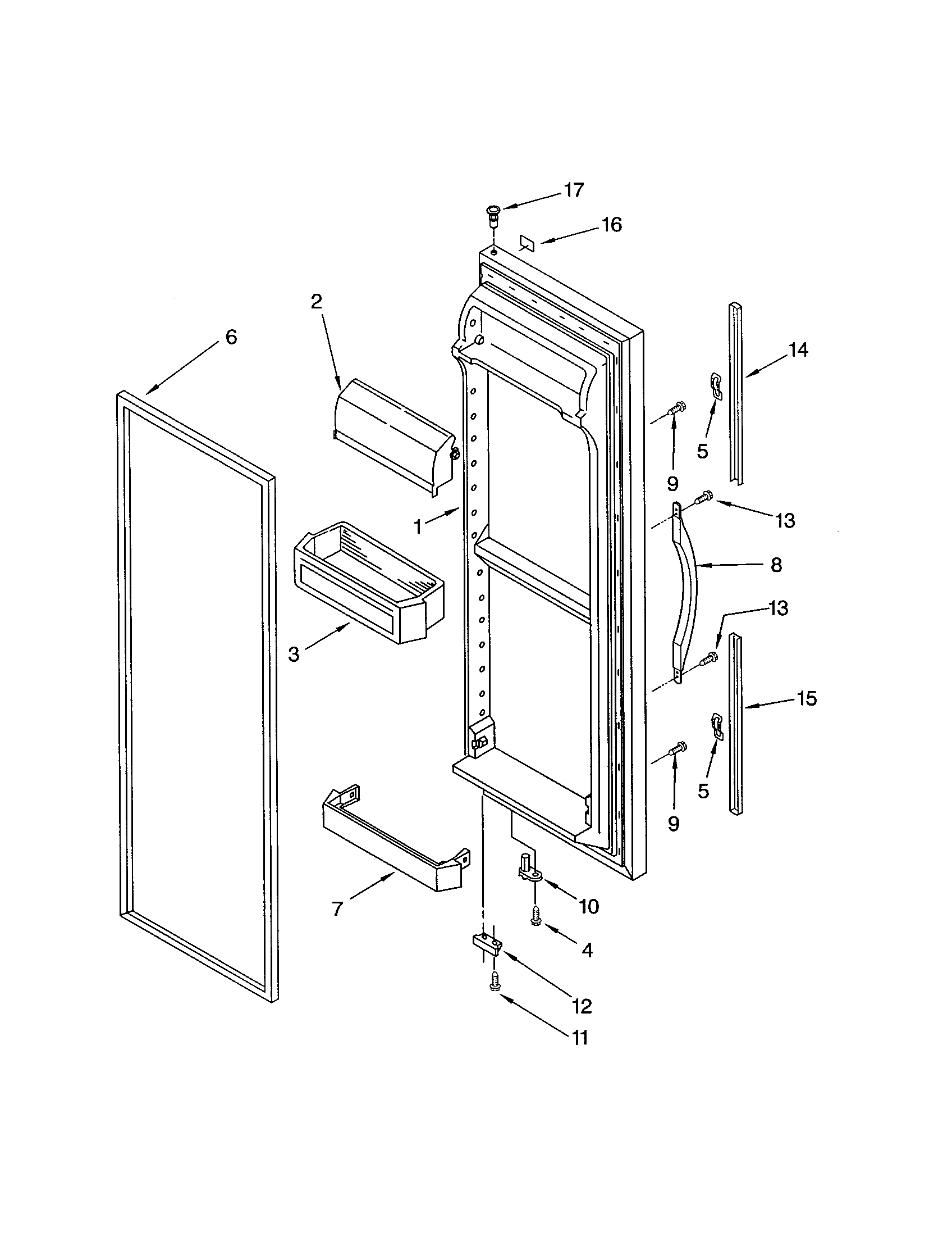 Kenmore 10641214101 refrigerator door diagram