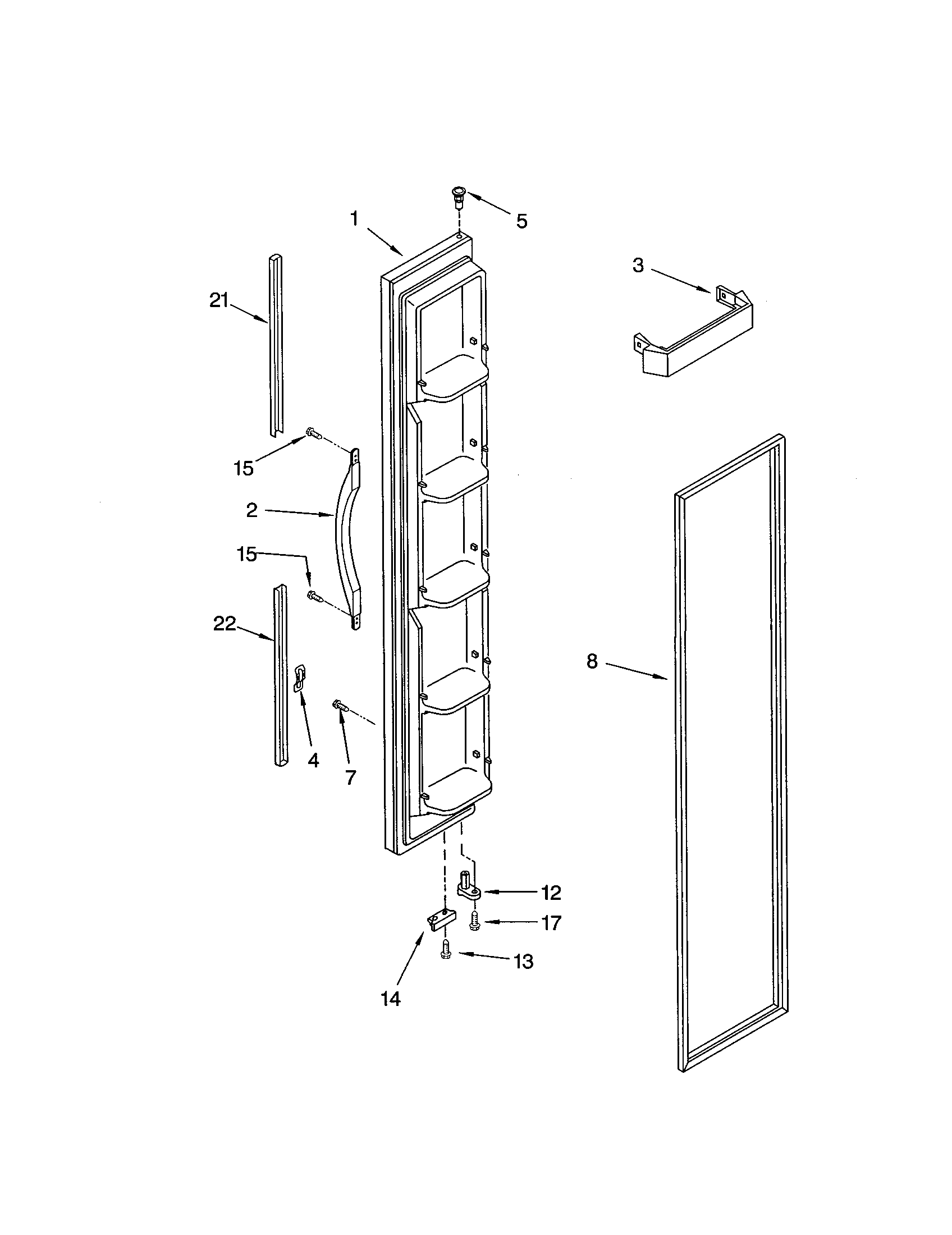Kenmore 10641214101 freezer door diagram
