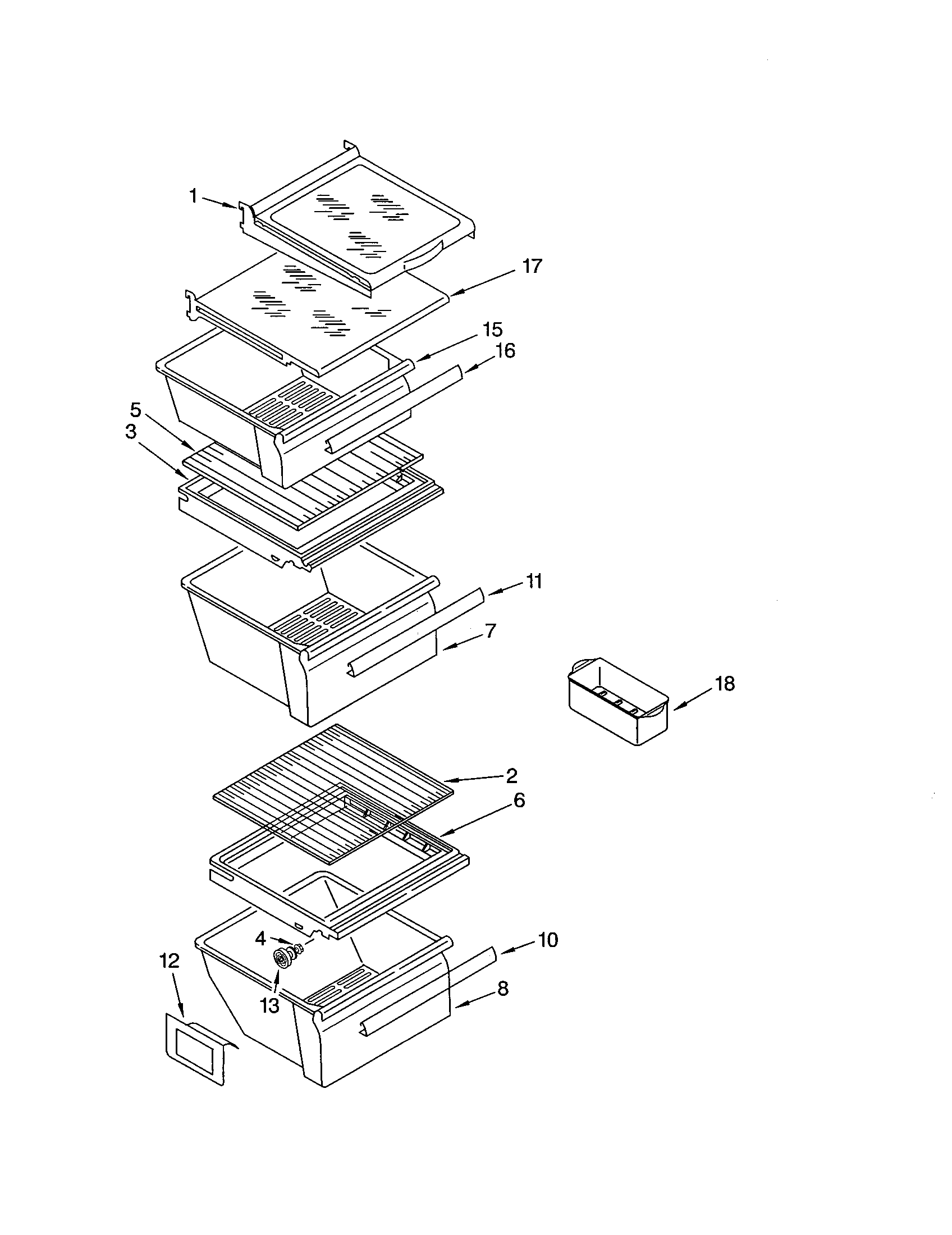 Kenmore 10651284201 refrigerator shelf diagram